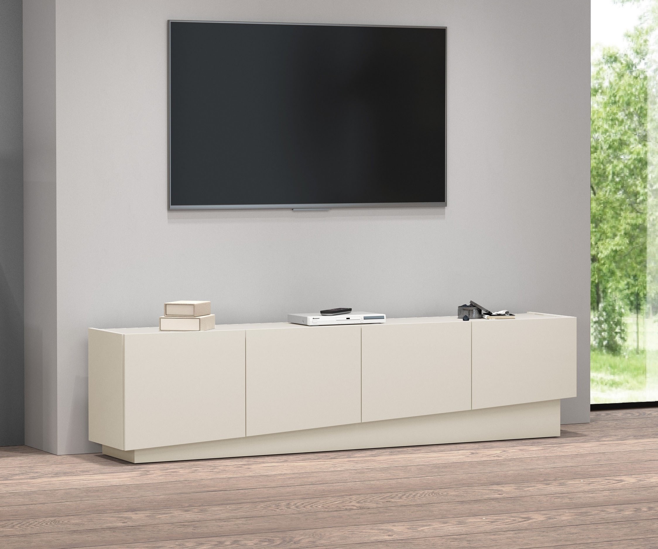 INOSIGN Lowboard »VELA, Lowboard, Breite 180 cm, Design mit schrägen Türen« 1 Stk. tlg. Made in Italy, Maße-B/T/H: 180x35x45, Lowboard, TV-Board, TV-Kommode