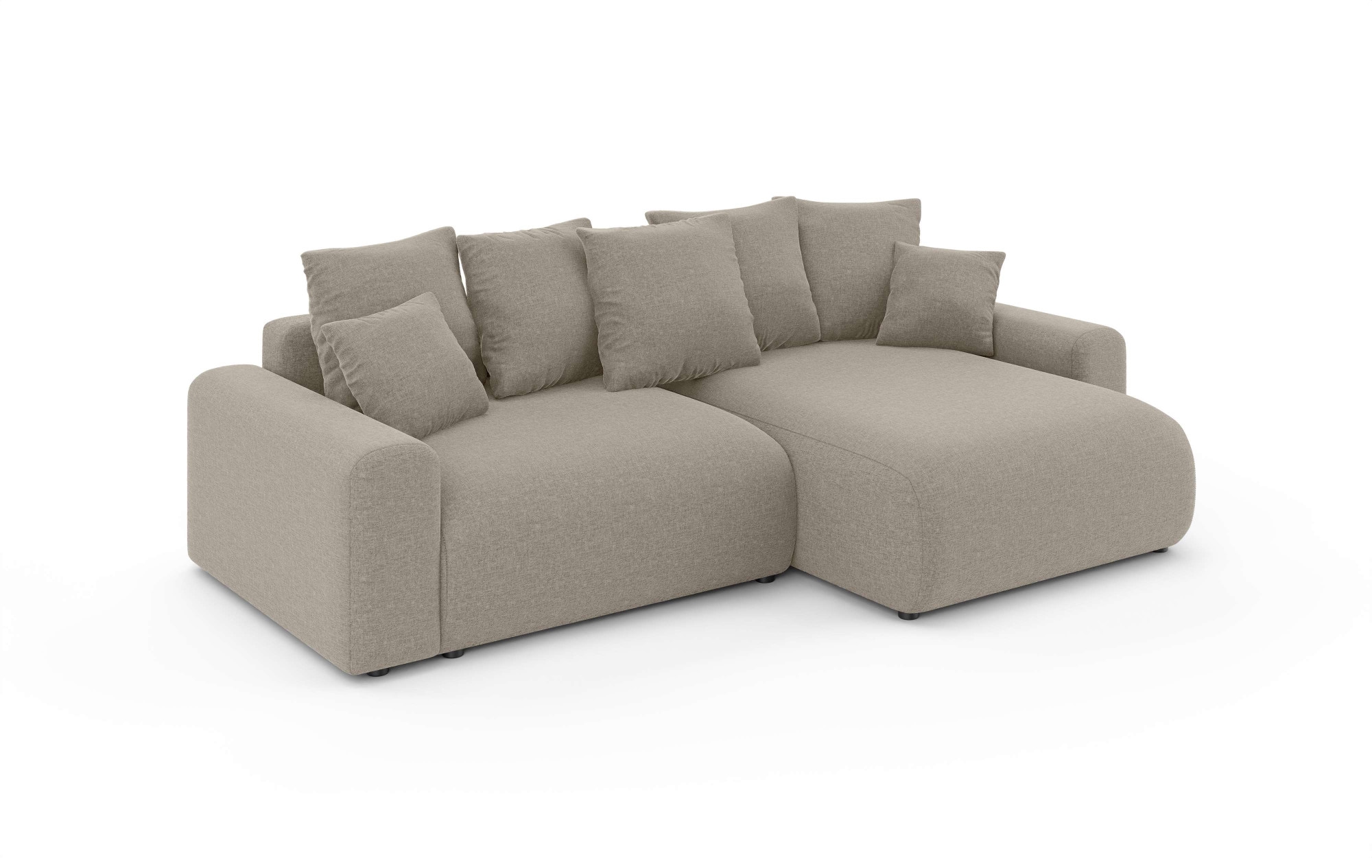 Home affaire Ecksofa »LAKESIDE klein mit Bettfunktion und Bettkasten, B/T/H 235/142/84 cm«, L-Form, Recamiere beidseitig montierbar, mit Wellenunterfederung
