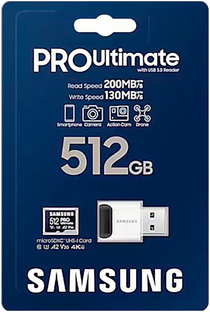 Samsung Speicherkarte »PRO Ultimate microSD 128GB«, (Video Speed Class 30 (V30)/UHS Speed Class 3 (U3) 200 MB/s Lesegeschwindigkeit)