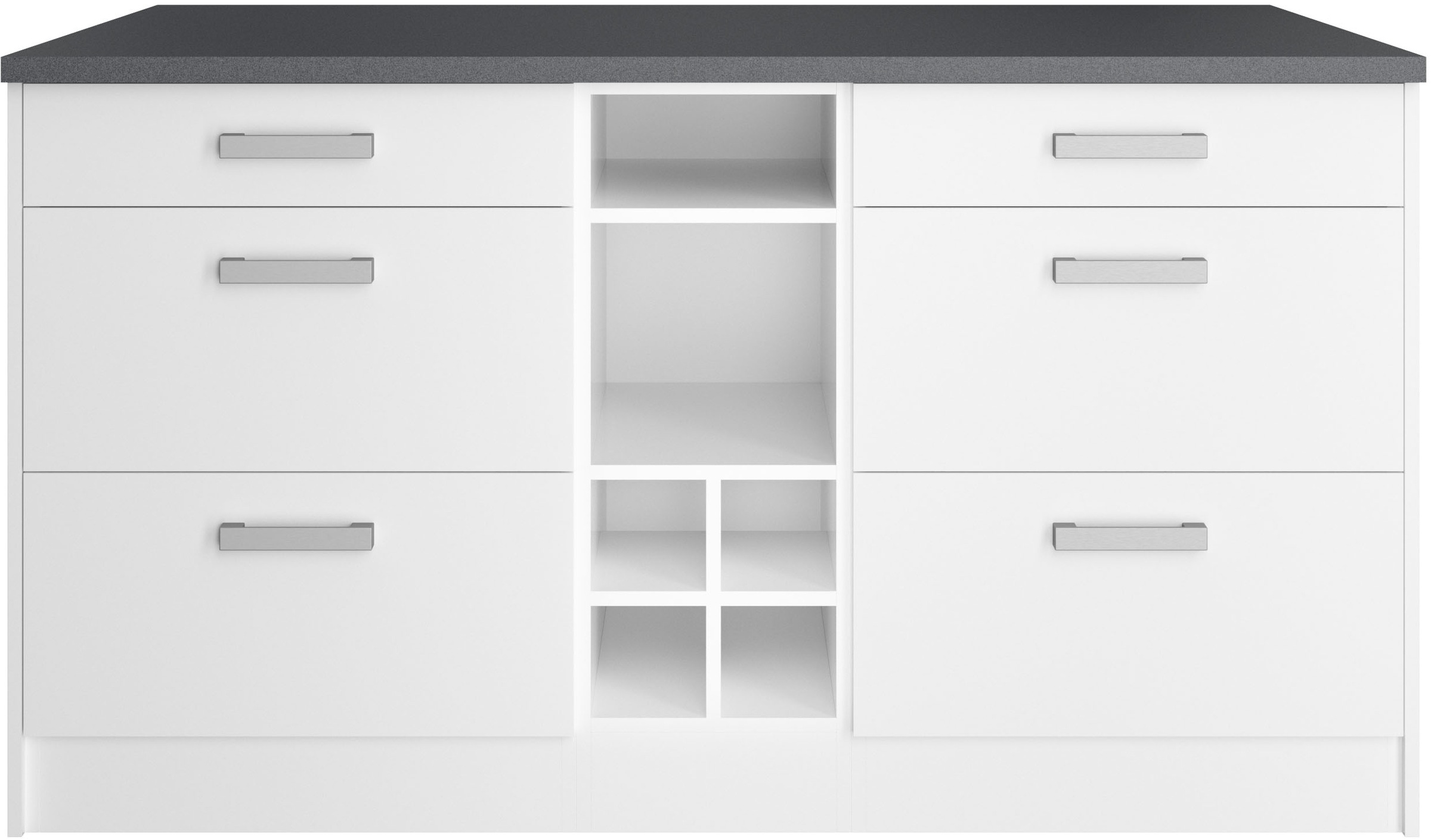 KOCHSTATION Kücheninsel »KS-Toronto« Breite 153 cm, MDF-Fronten, Flaschenregal