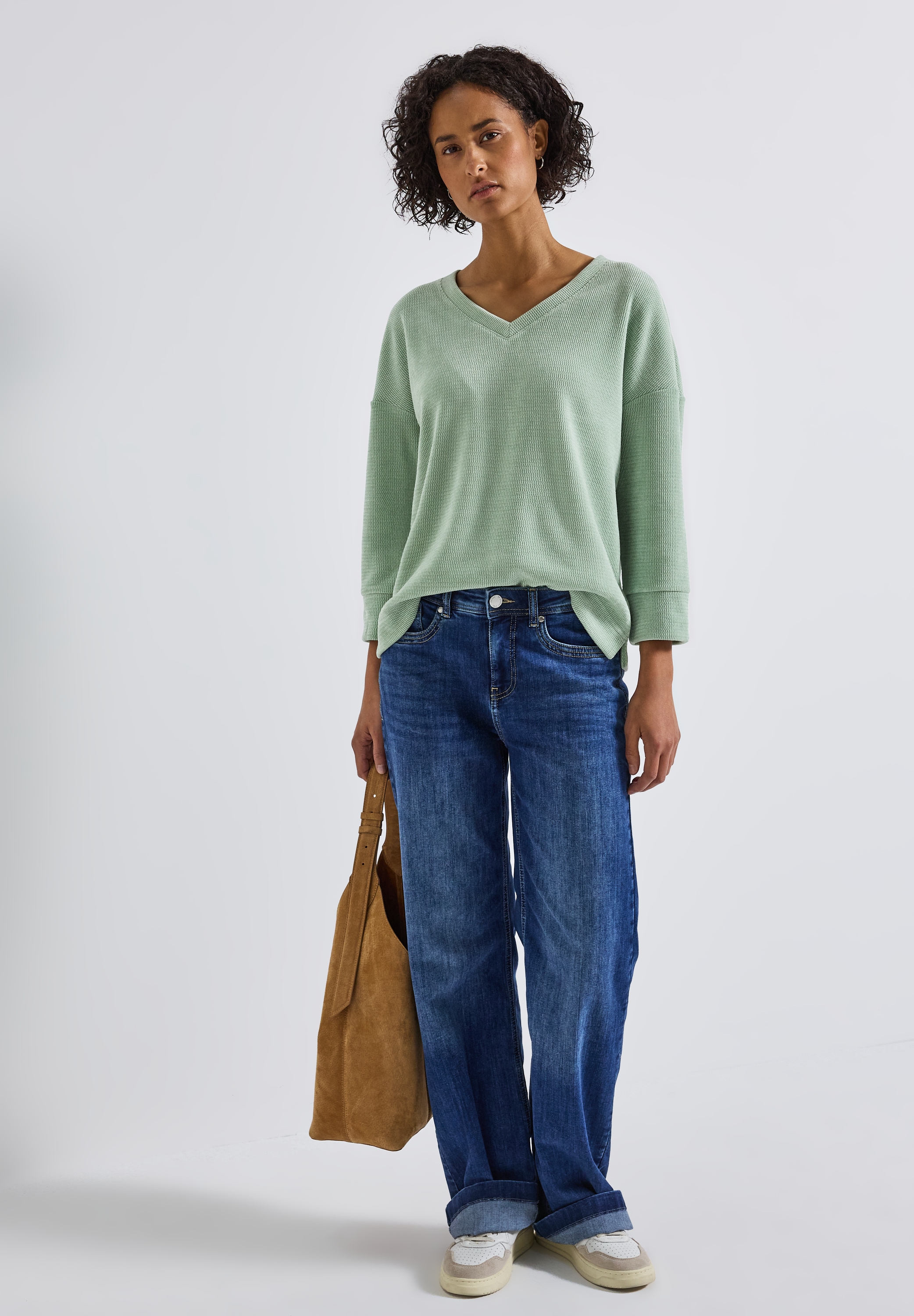 STREET ONE 3/4 Arm-Pullover, mit Rippbündchen