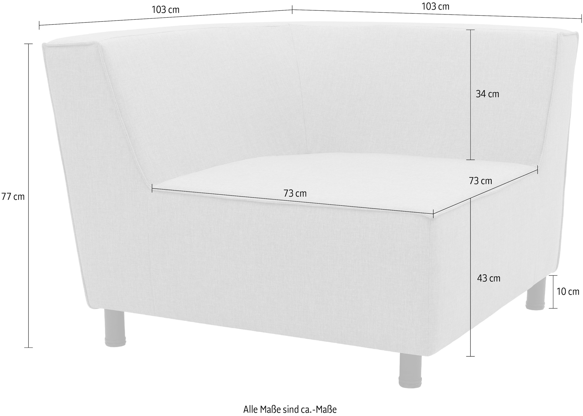 DOMO collection Sofa-Eckelement »Sonna, individuell zusammenstellbar«, Einzelelemente für Terrasse, Garten und Balkon, speziell für Outdoor