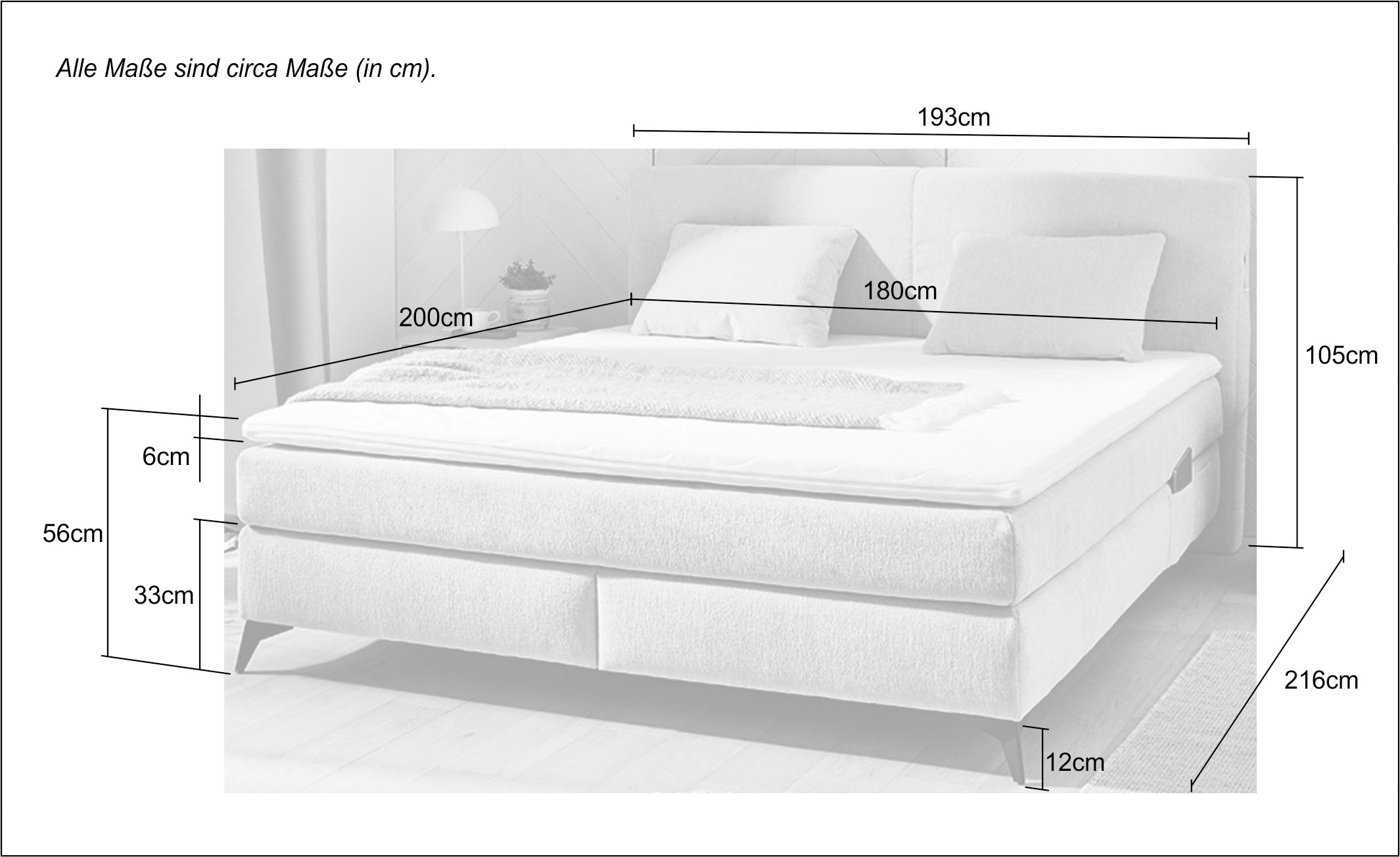 Jockenhöfer Gruppe Boxspringbett »Kira«, inkl. LED-Bel., USB-Ladeports, 7- Zonen-Matr., Topper, div. Härtegrade auf Raten bestellen