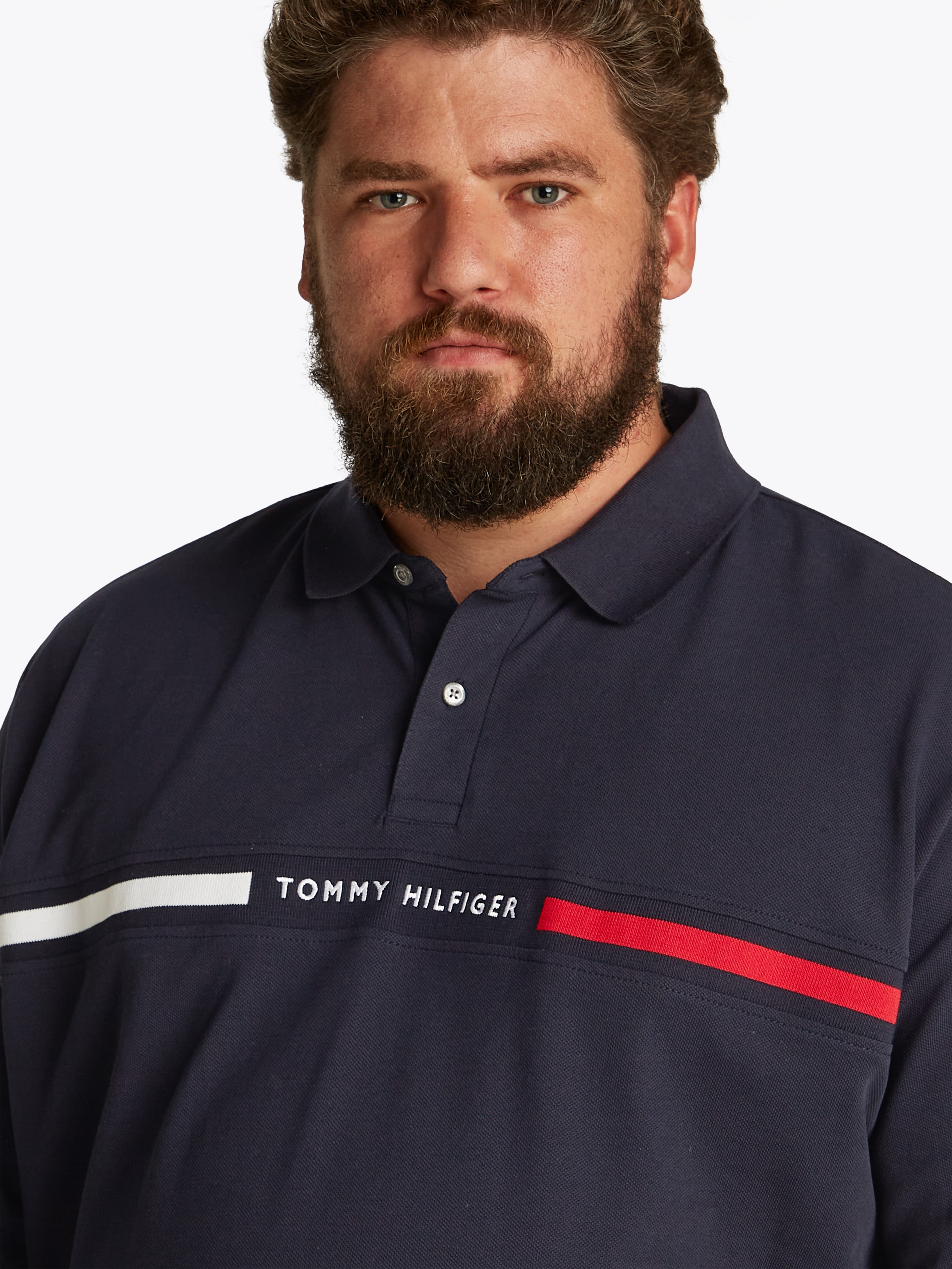 Tommy Hilfiger Big & Tall Poloshirt »BT-HILFIGER CHEST INSERT REG -B«, in Großen Größen, Logostickerei