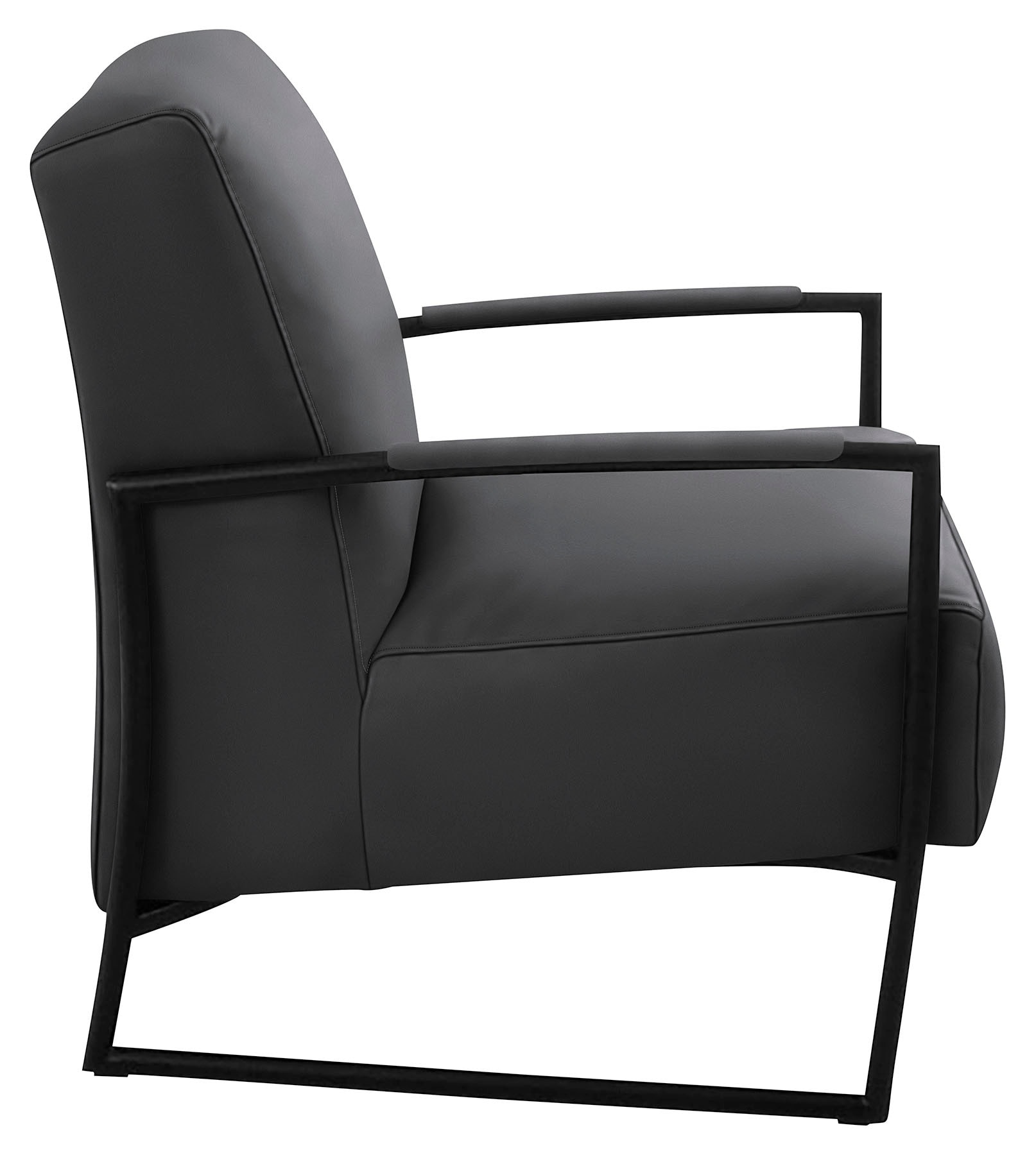 K+W Komfort & Wohnen Cocktailsessel mit bezogenen Armlehnen, Gestell in Metall schwarz Struktur