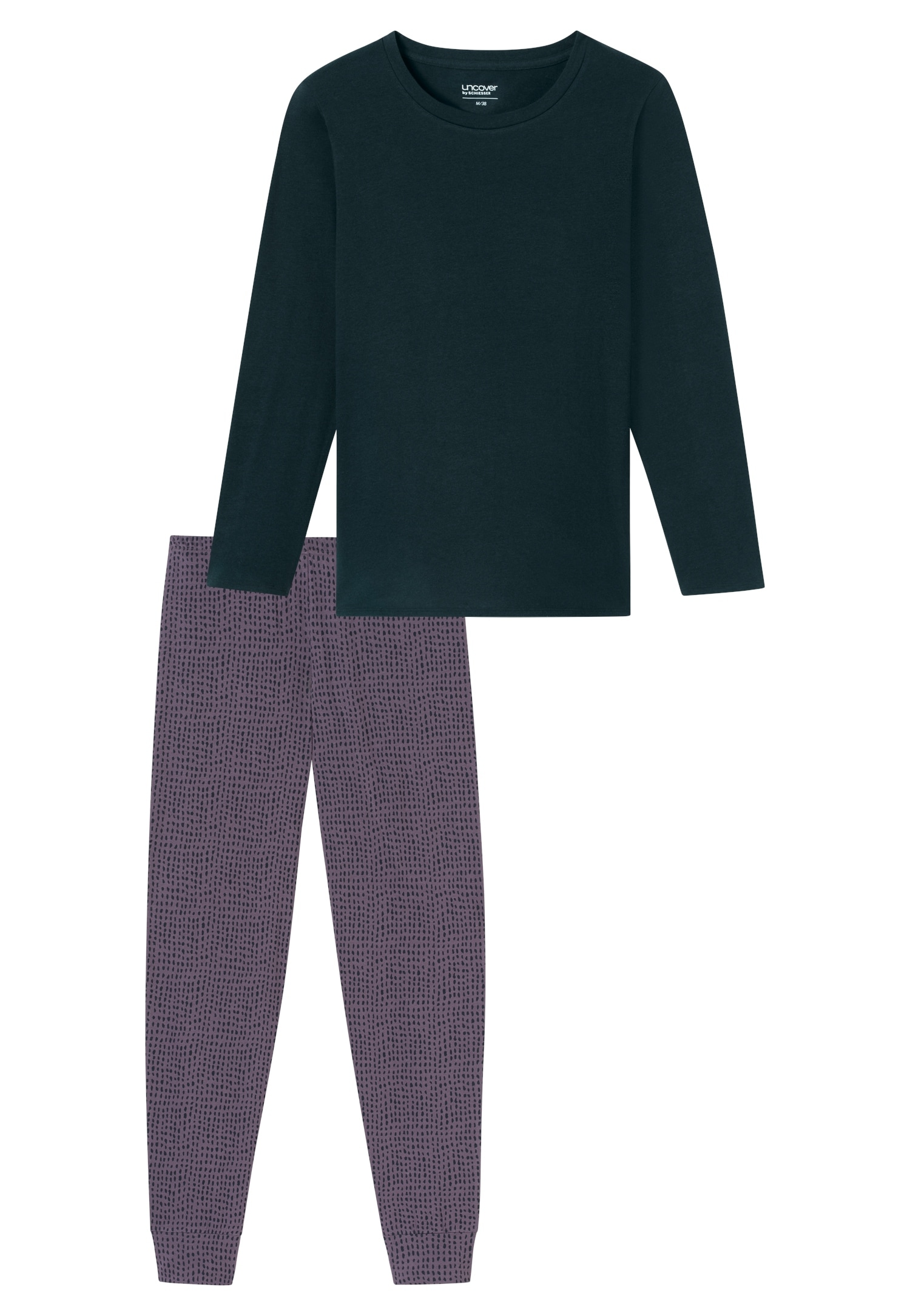 uncover by SCHIESSER Schlafanzug »UNCOVER Nightwear«, (2 tlg.), Baumwolle, Single Jersey-Qulität, langärmelig, bequem, atmungsaktiv