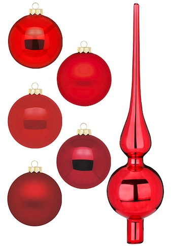 Weihnachtsbaumkugel »Ruby Red, Weihnachtsdeko, Christbaumschmuck«, (Set, 46 St.)