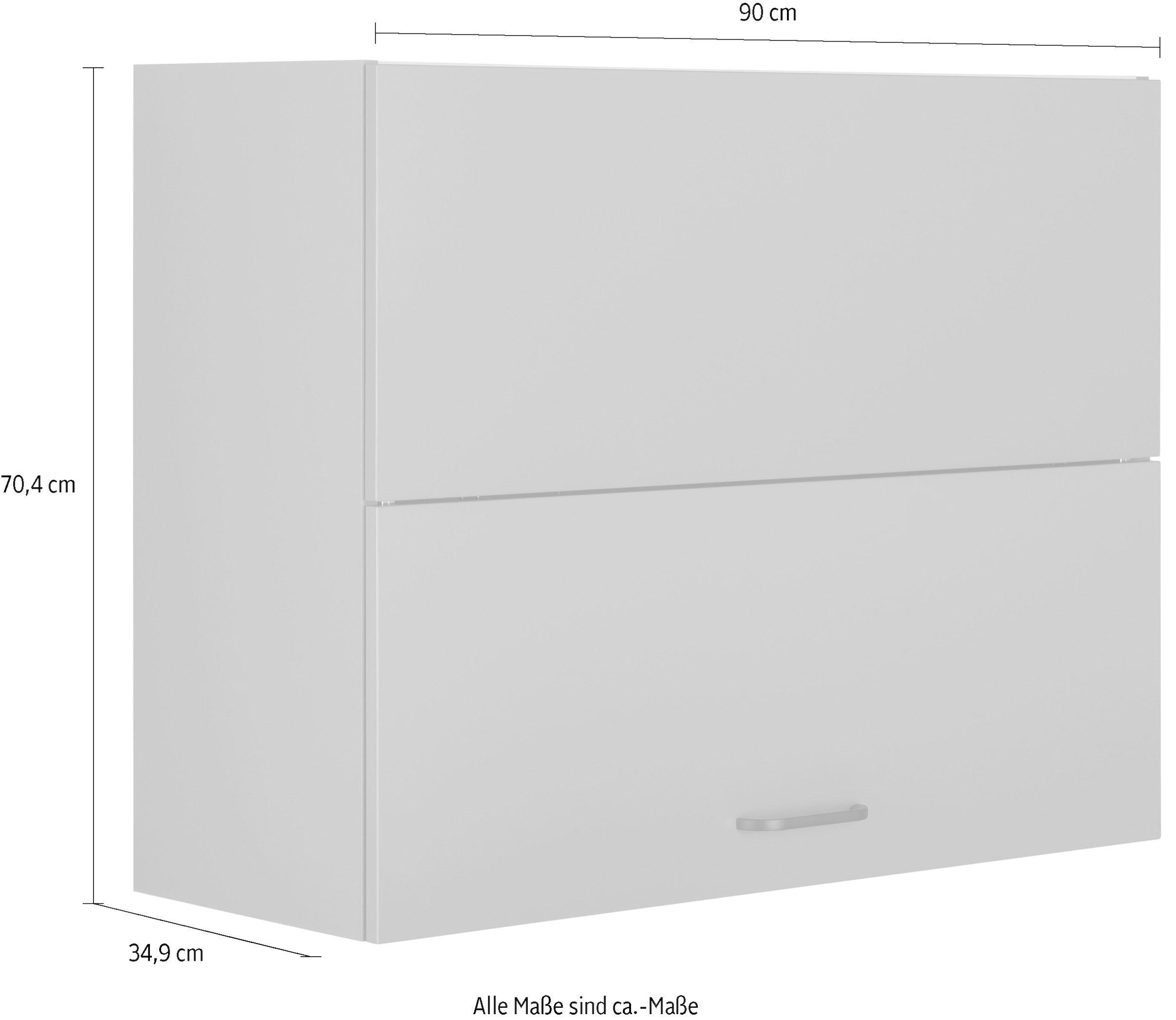 90 Breite Metallgriffe, bestellen Soft-Close-Funktion cm OPTIFIT und Faltlifthängeschrank mit Rechnung auf »Elga«,