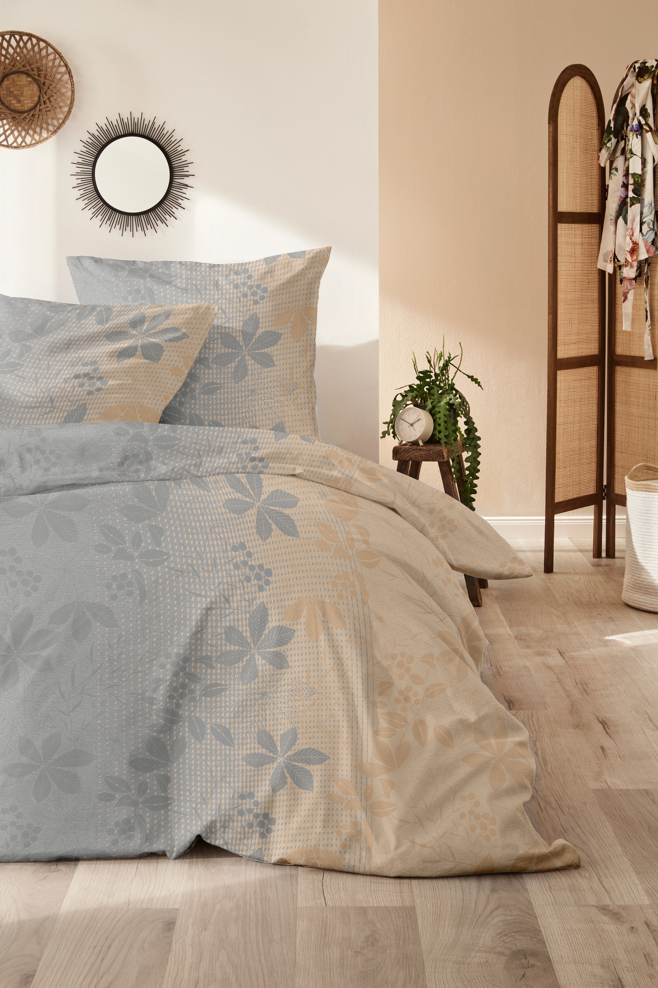 Primera Bettwäsche »Feinbiber-Bettwäsche Maple« 2 Stk. tlg. mit floralem Muster