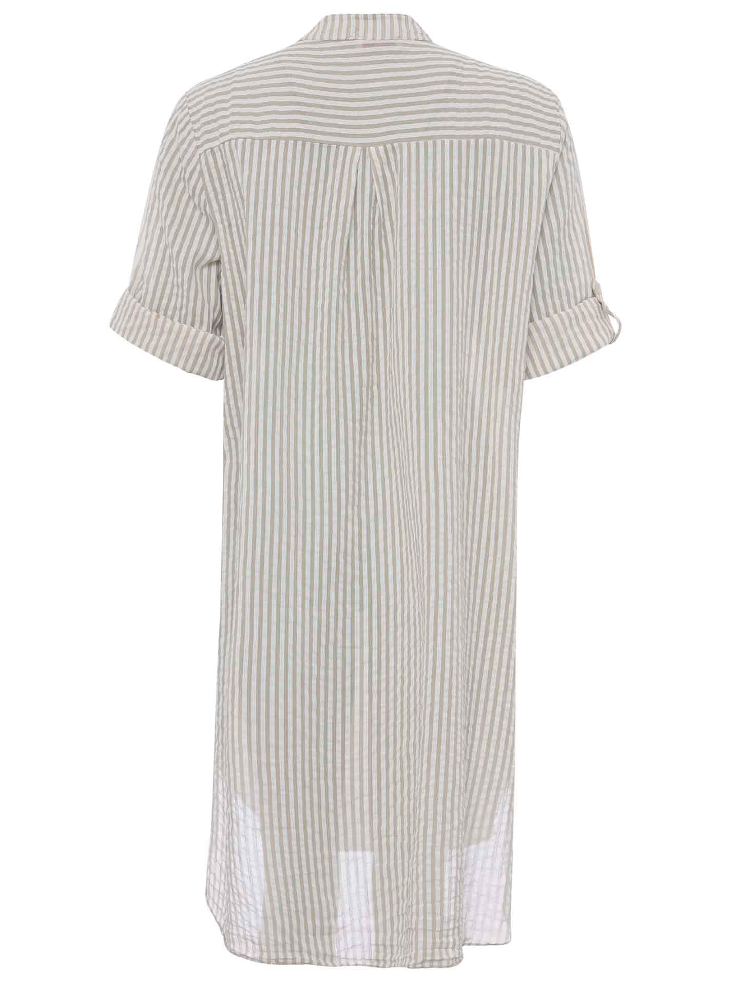 Zwillingsherz Kurzarmbluse »Longbluse "Kida"«, mit hochgekrempelten Ärmel, One Size
