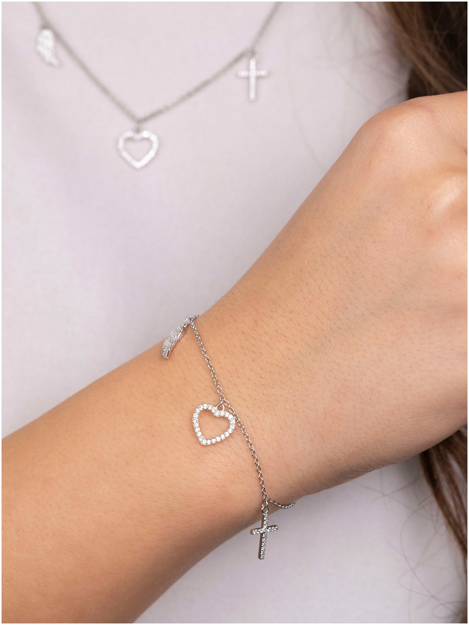 Engelsrufer Armband »Glaube, Liebe & Hoffnung, ERB-FLH-ZI«, Made in Germany - mit Zirkonia (synth.)