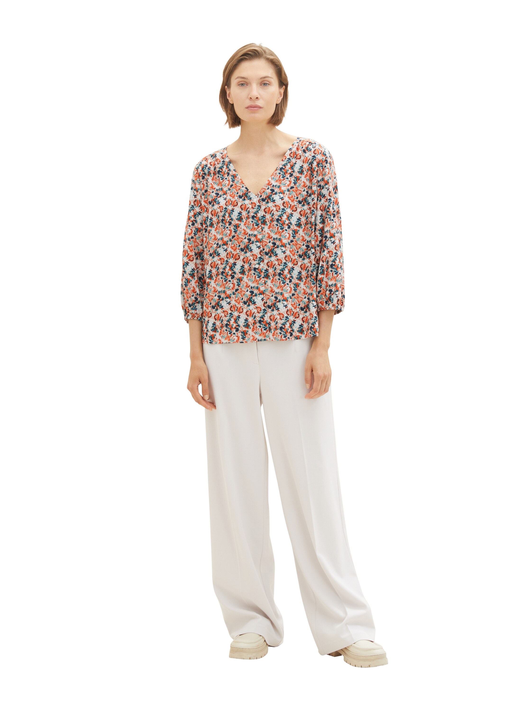 TOM TAILOR Druckbluse, mit durchgehender Knopfleiste