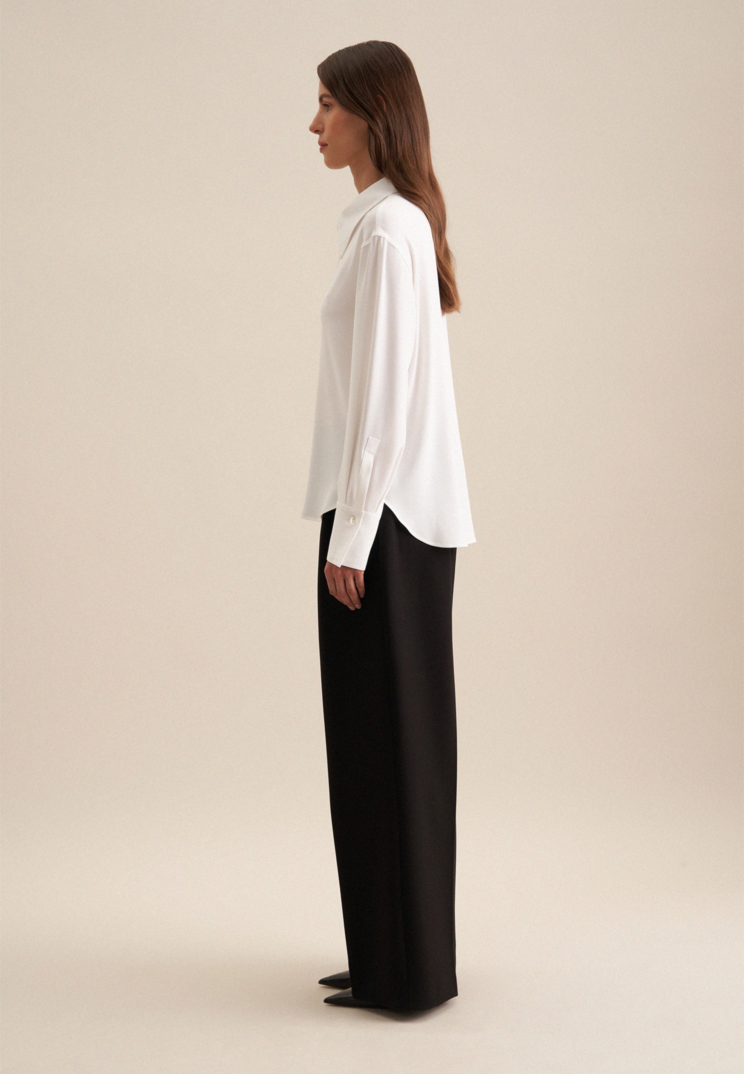 seidensticker Hemdbluse »Schwarze Rose« Langarm Kragen Uni