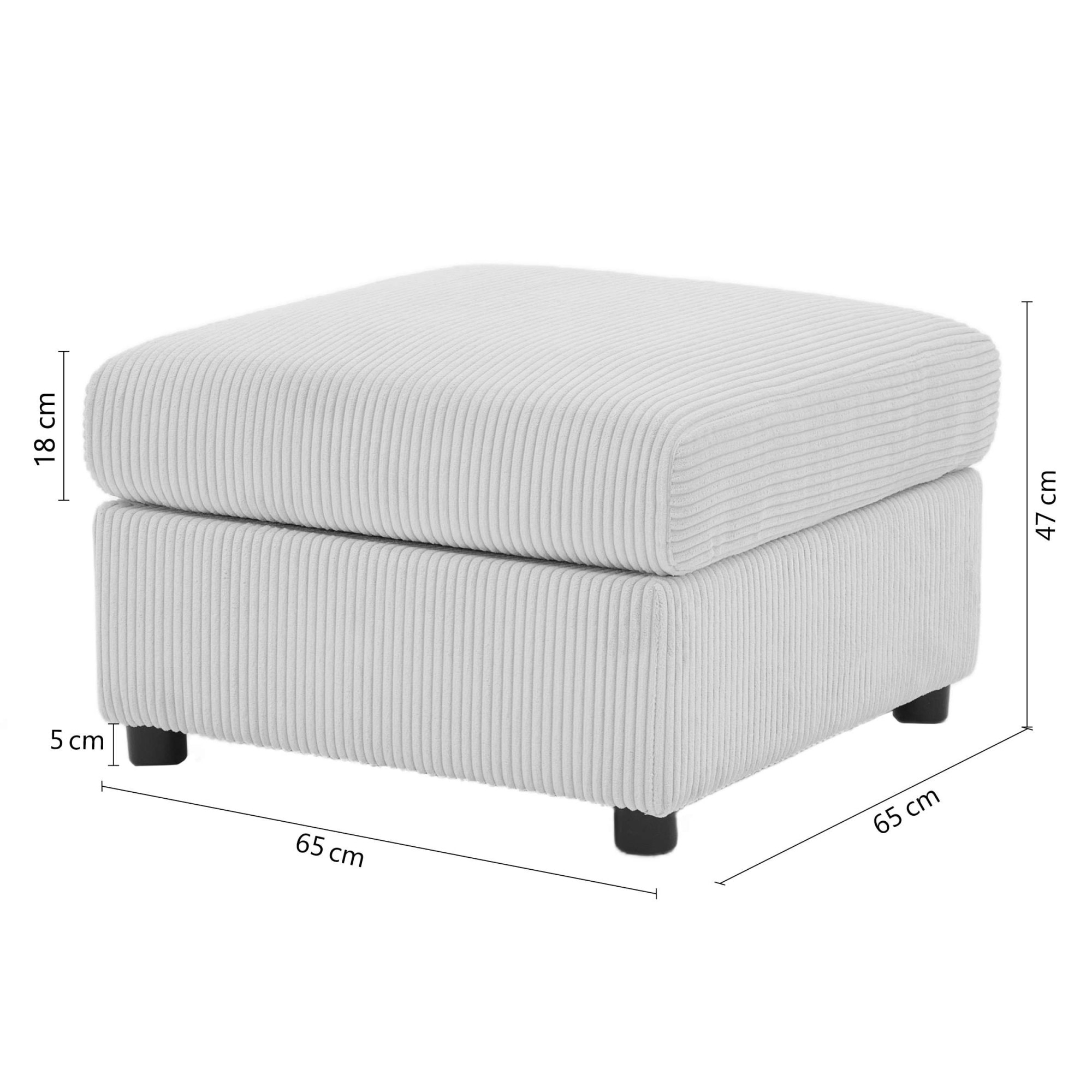 Dorel Home Polsterhocker »STILHUS Sitzhocker passend zur Serie, Breite 65 cm, Cord-Bezug« als Modul oder separat verwendbar - individuell kombinierbar