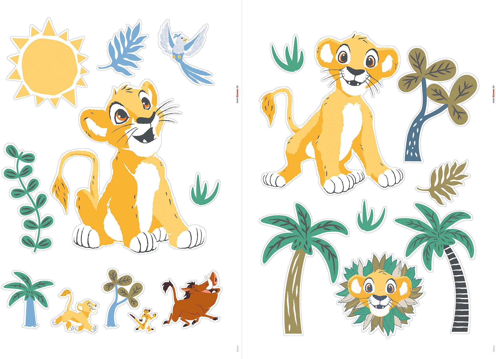 Komar Wandtattoo »Lion King Faraway Oasis - Größe 50 x 70 cm«, (19 St.), selbstklebend, Wandsticker, Kinderzimmer