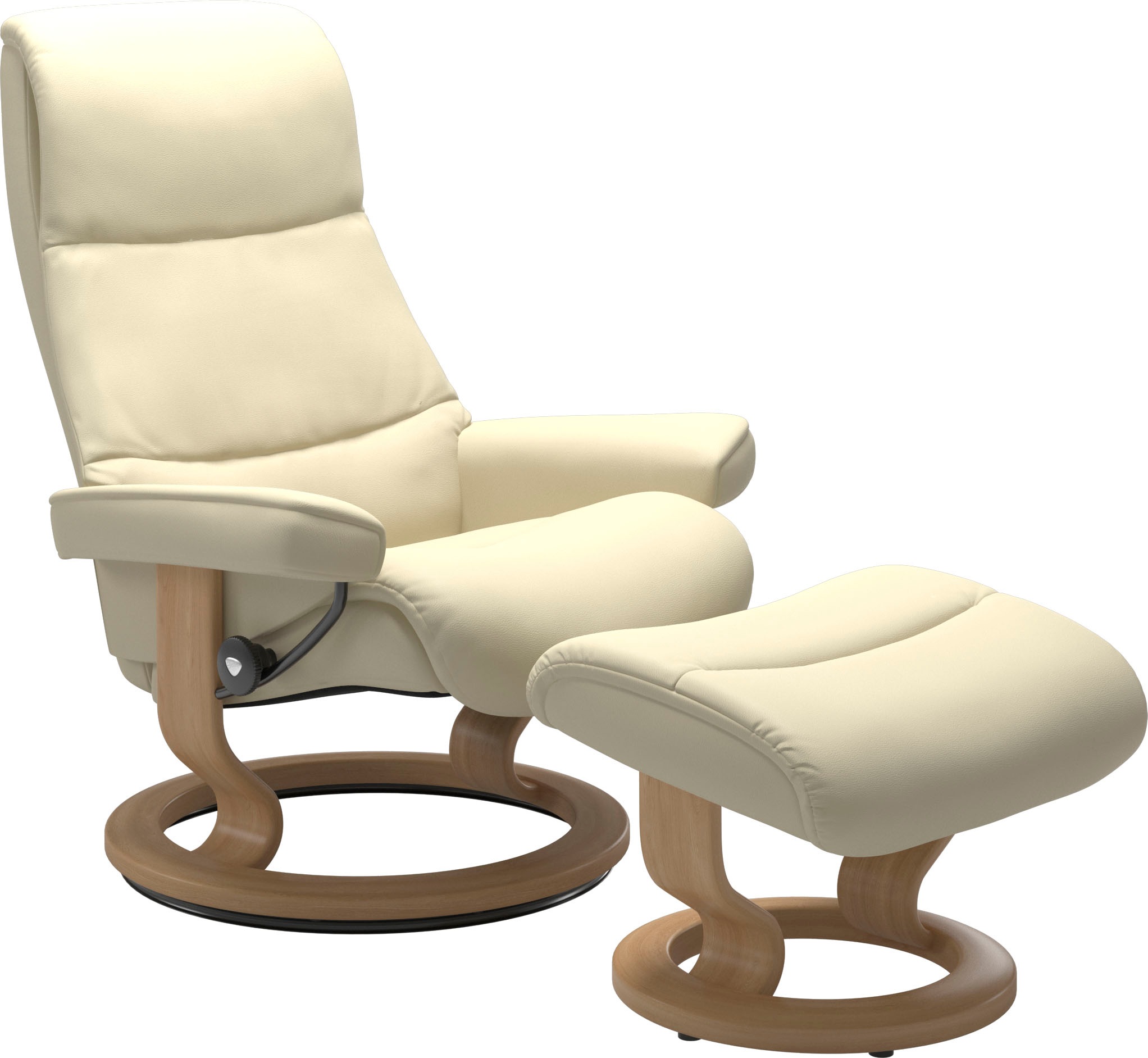 Stressless® Relaxsessel »View«, (Set, Relaxsessel mit Hocker), mit Classic Base, Größe M,Gestell Eiche