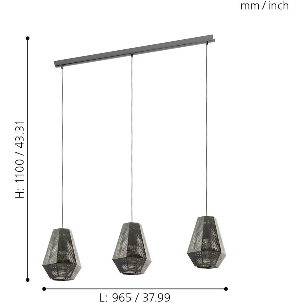 EGLO Pendelleuchte »CHIAVICA«, 3 flammig-flammig