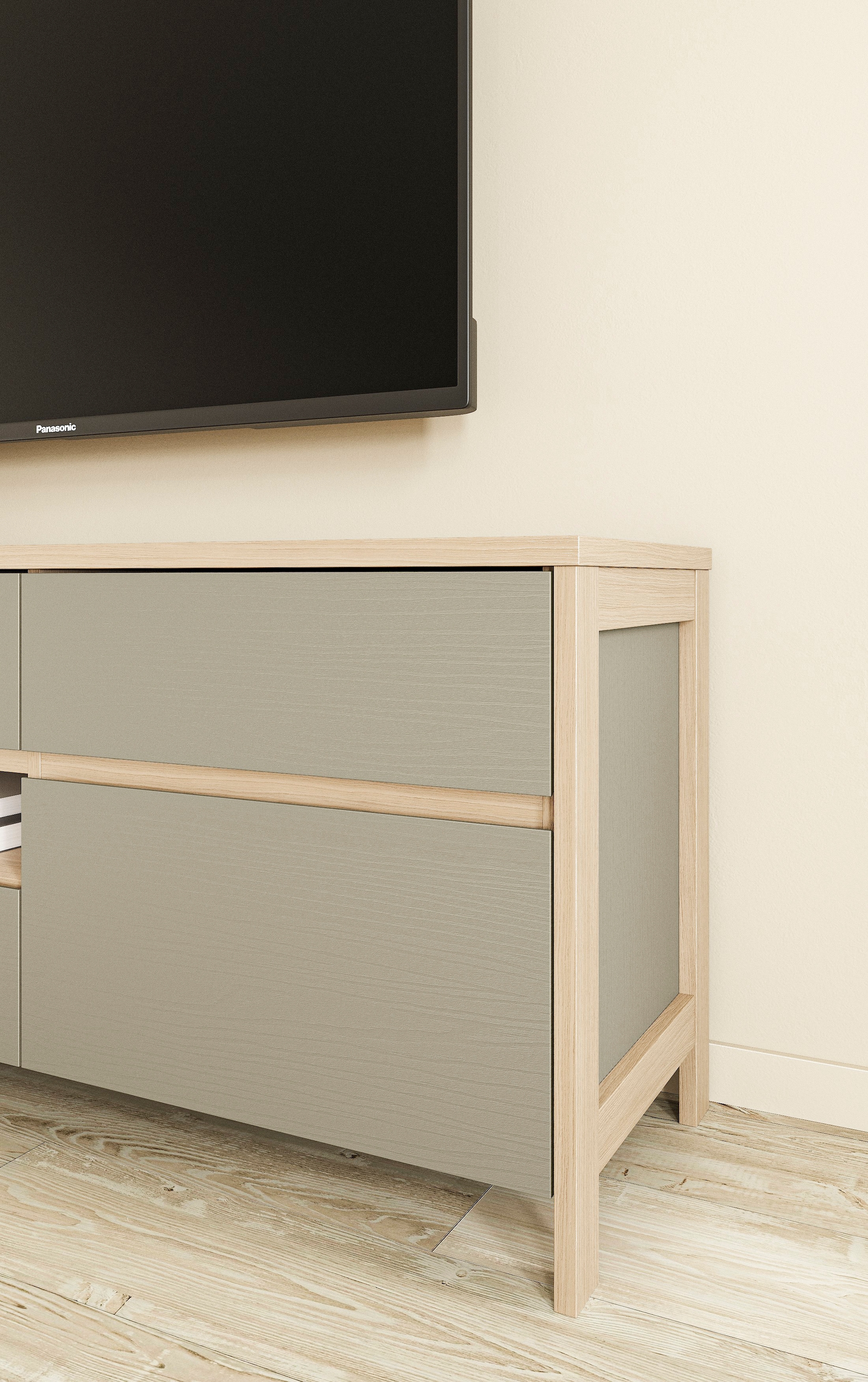 Home affaire TV-Schrank »Stranda, moderner TV-Unterschrank, Kommode im Scandi-Style, Lowboard«, Rahmenoptik, ausreichend Stauraum, vielseitig einsetzbar, 164 cm breit