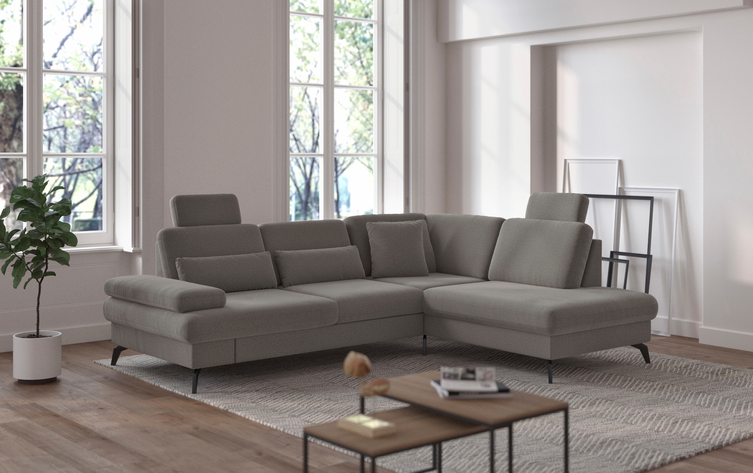 sit&more Ecksofa »Morris L-Form, inkl. Sitztiefenverstellung« wahlweise mit Armteilverstellung, Bettfunktion & Bettkasten