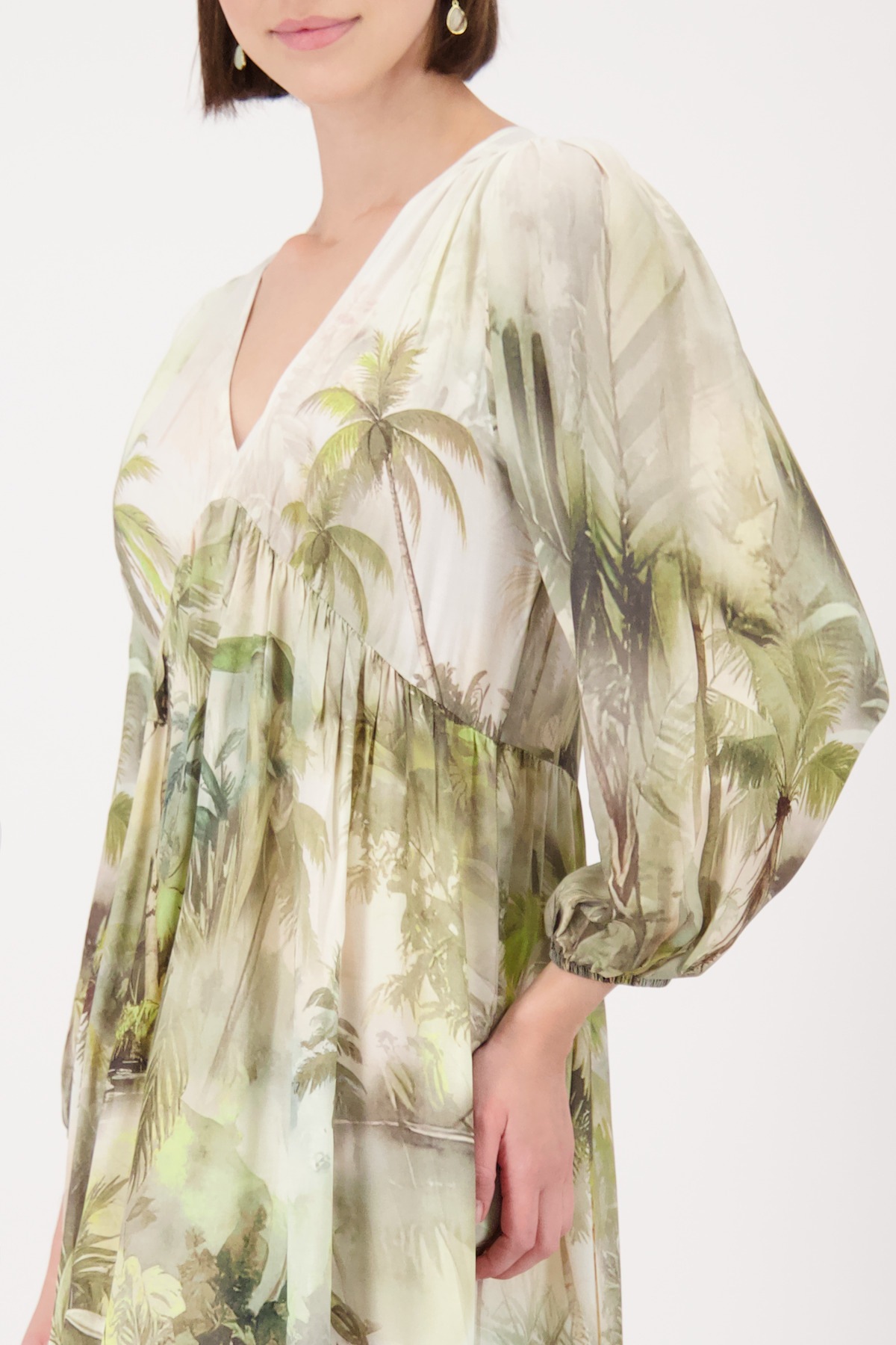 Monari Maxikleid »Kleid Tropical  Allover« Ohne Tasche Regular fit mit tropischem Print