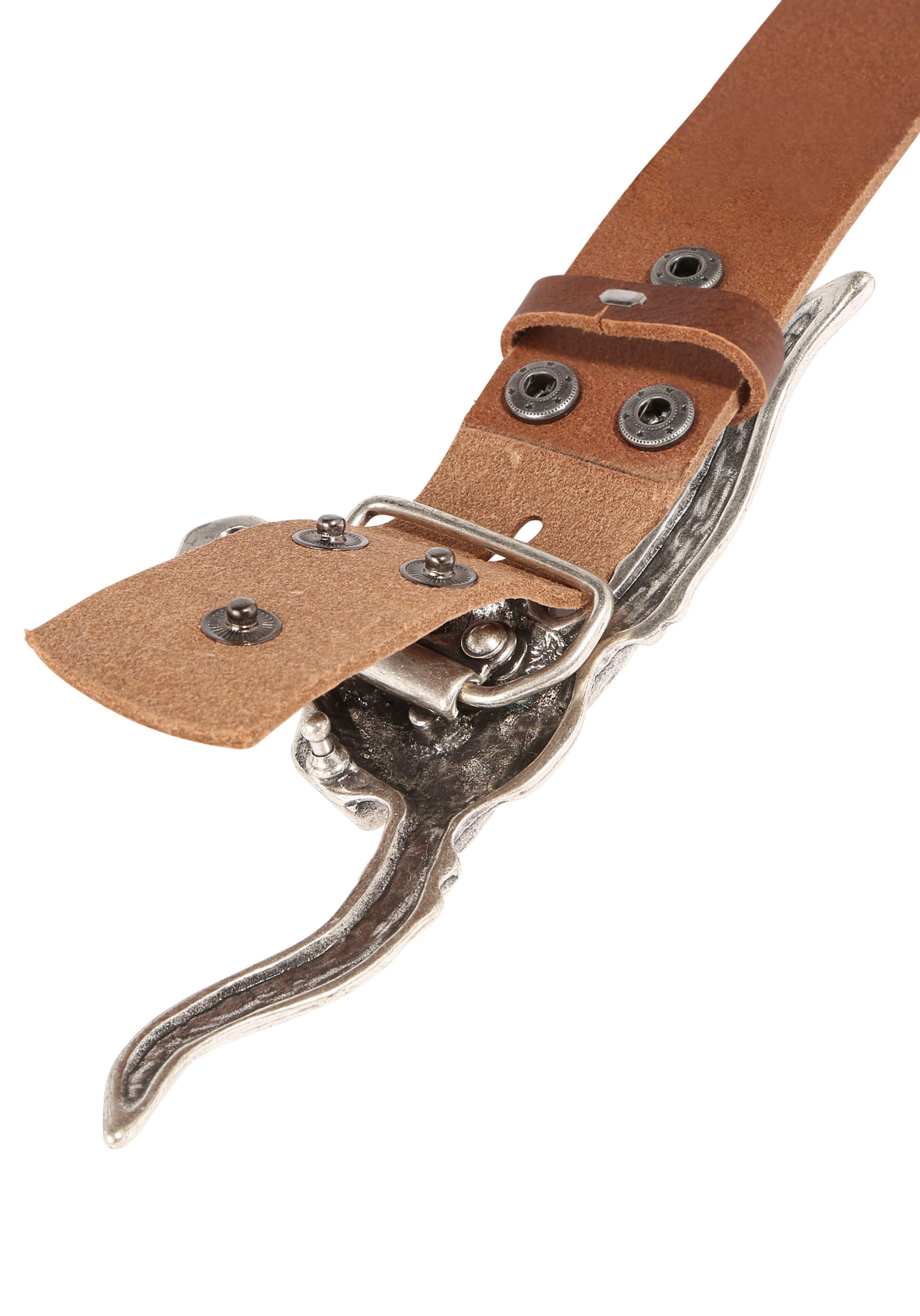 Rettungsring Gürtel Ledergürtel mit austauschbarer Schließe »Büffelkopf«