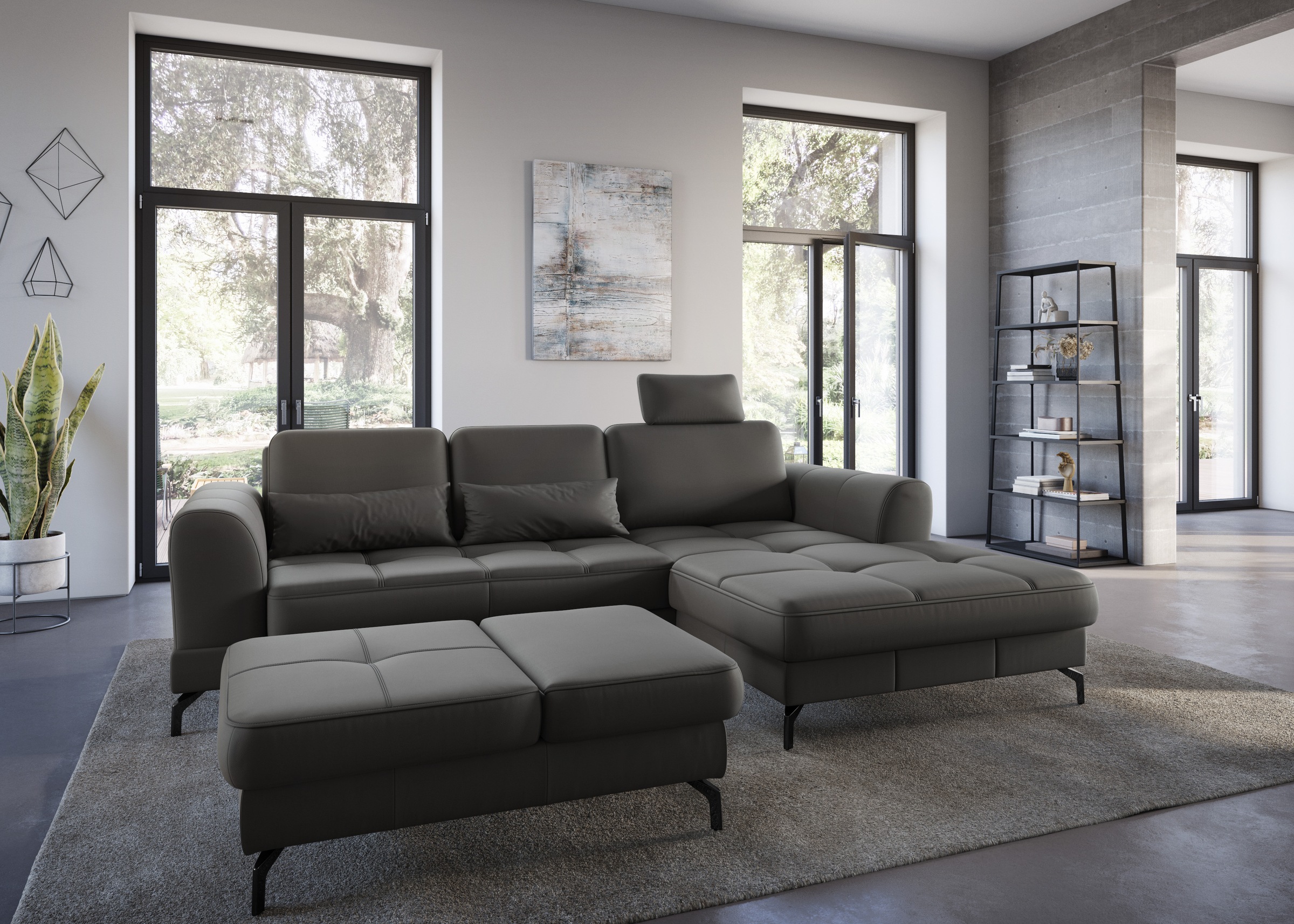 sit&more Hocker »Bendigo«, mit Klappfunktion, Bodenfreiheit 12 cm, wahlweise in 2 Fußfarben