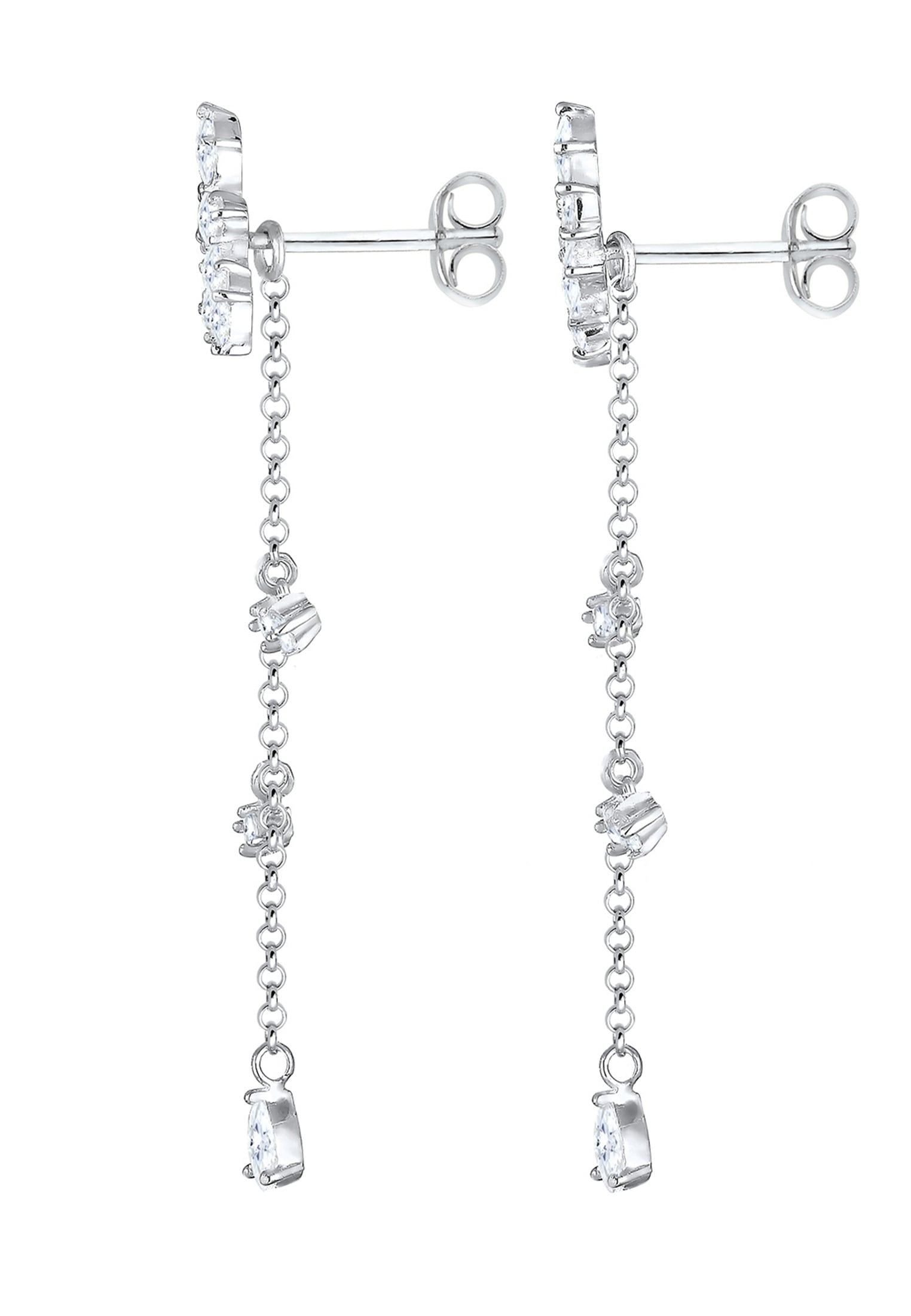 Elli Paar Ohrhänger »Ohrringe Ohrhänger lang mit Zirkonia Tropfen 925 Sterling Silber«