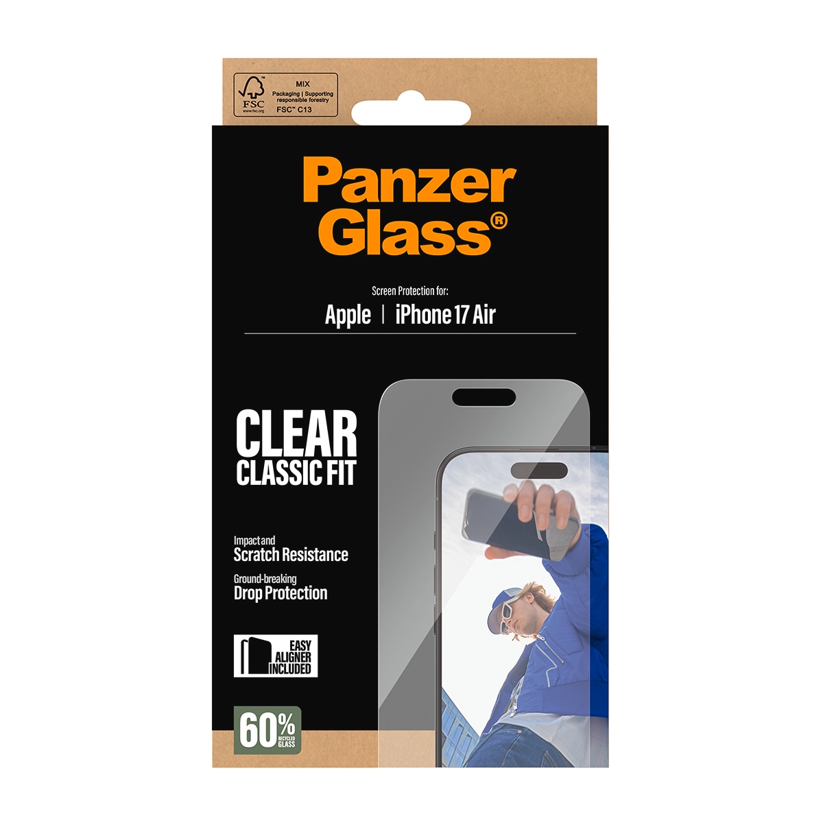 CARE by PanzerGlass Displayschutzglas »Classic Fit Screen Protector« für Apple iPhone Air Displayschutzfolie, Schutzfolie, Bildschirmschutz, kratz- & stoßfest
