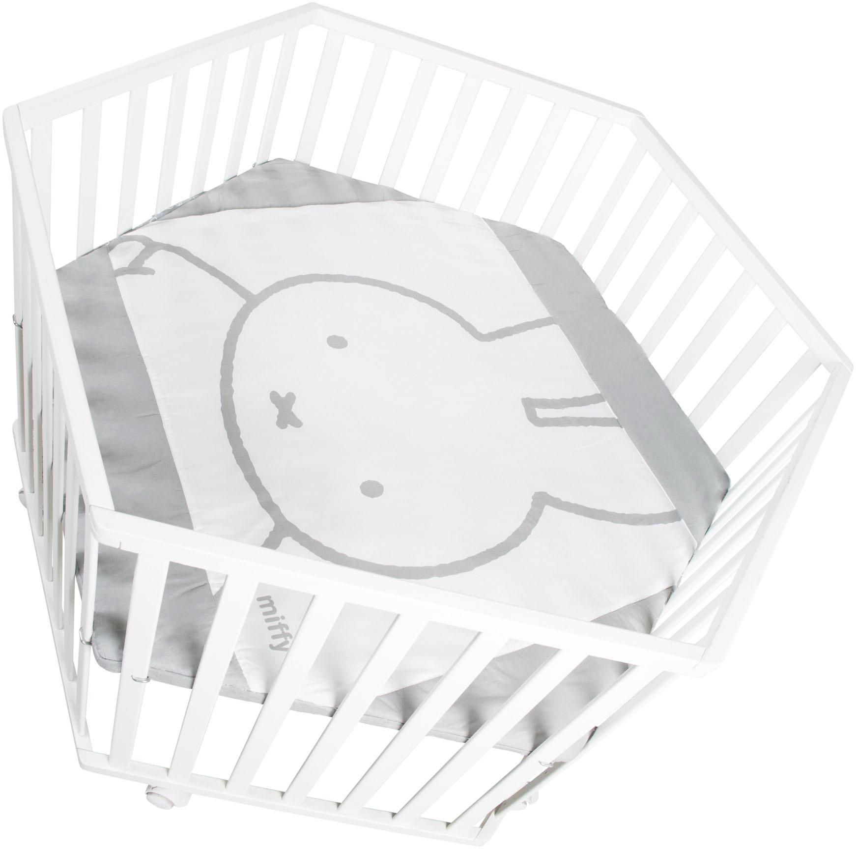 roba® Laufgitter »miffy®, weiß, 6-eckig«, bis 15 kg, mit Stoffeinlage