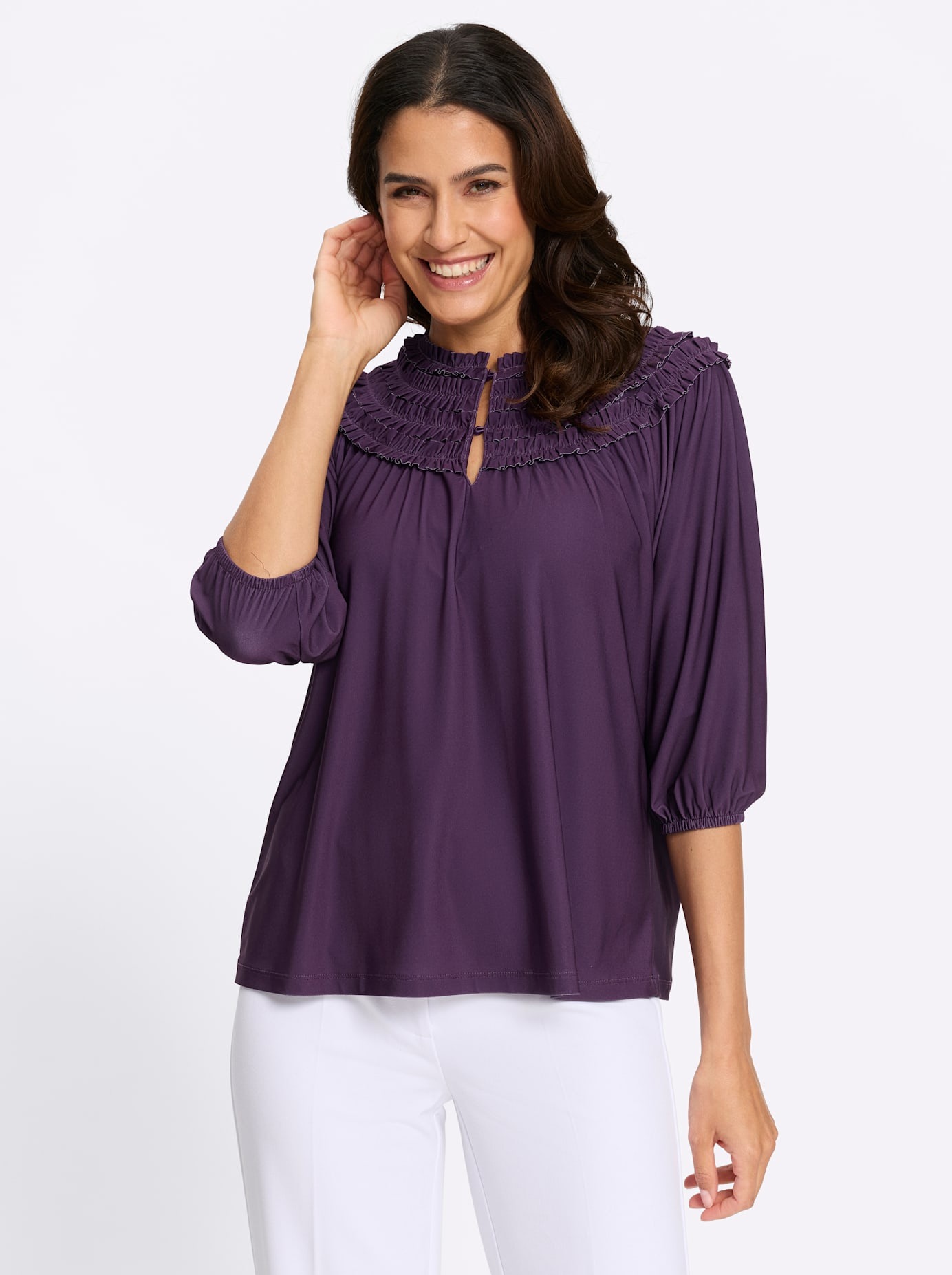 Lady 3/4-Arm-Shirt »Rundhals-Shirt« 1