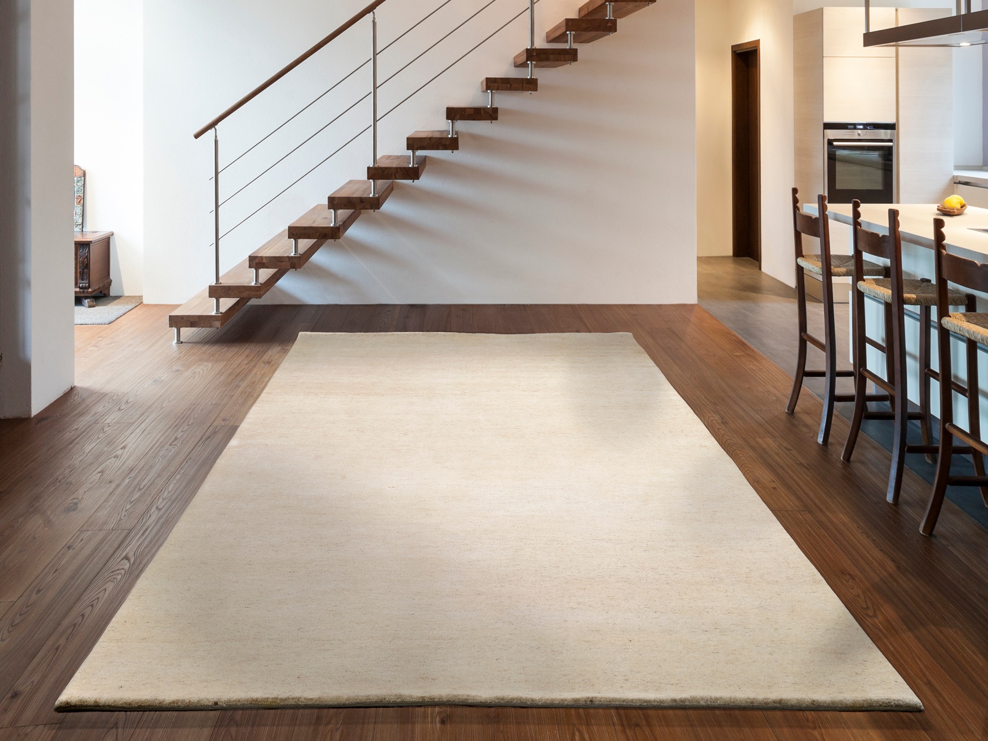 OCI DIE TEPPICHMARKE Teppich »ESEMPIO UNI MELANGE«, rechteckig, 18 mm Höhe, reine Wolle, handgeknüpft, hochwertig verarbeitet, natürlich warm