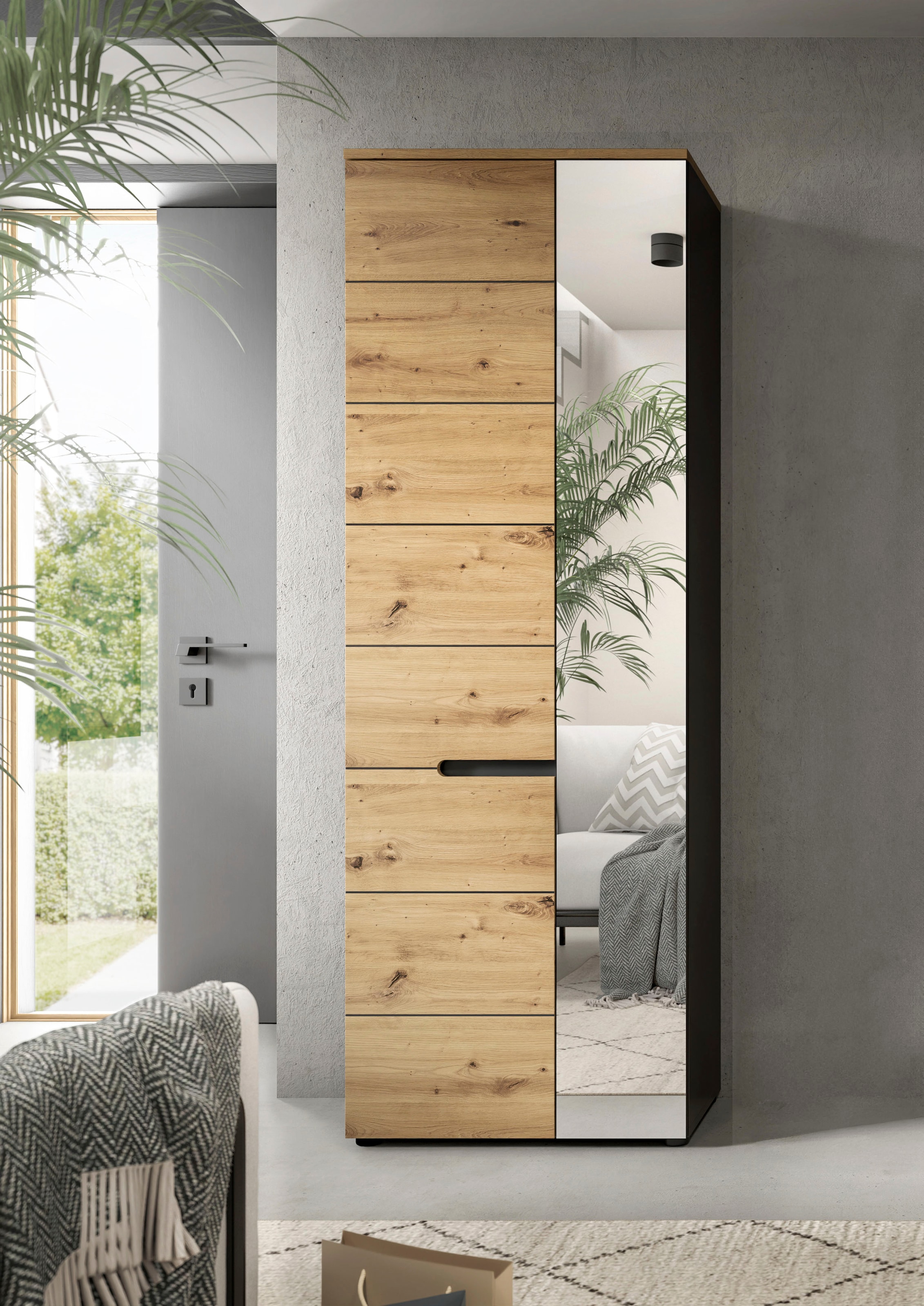 INOSIGN Garderobenschrank »REHAT, TOPSELLER!, Höhe 190cm, 2 Türen, 6 Fächer, 1 Kleiderstange«, Garderobe, Flurschrank, Dielenschrank, Kleiderschrank, Garderobenmöbel