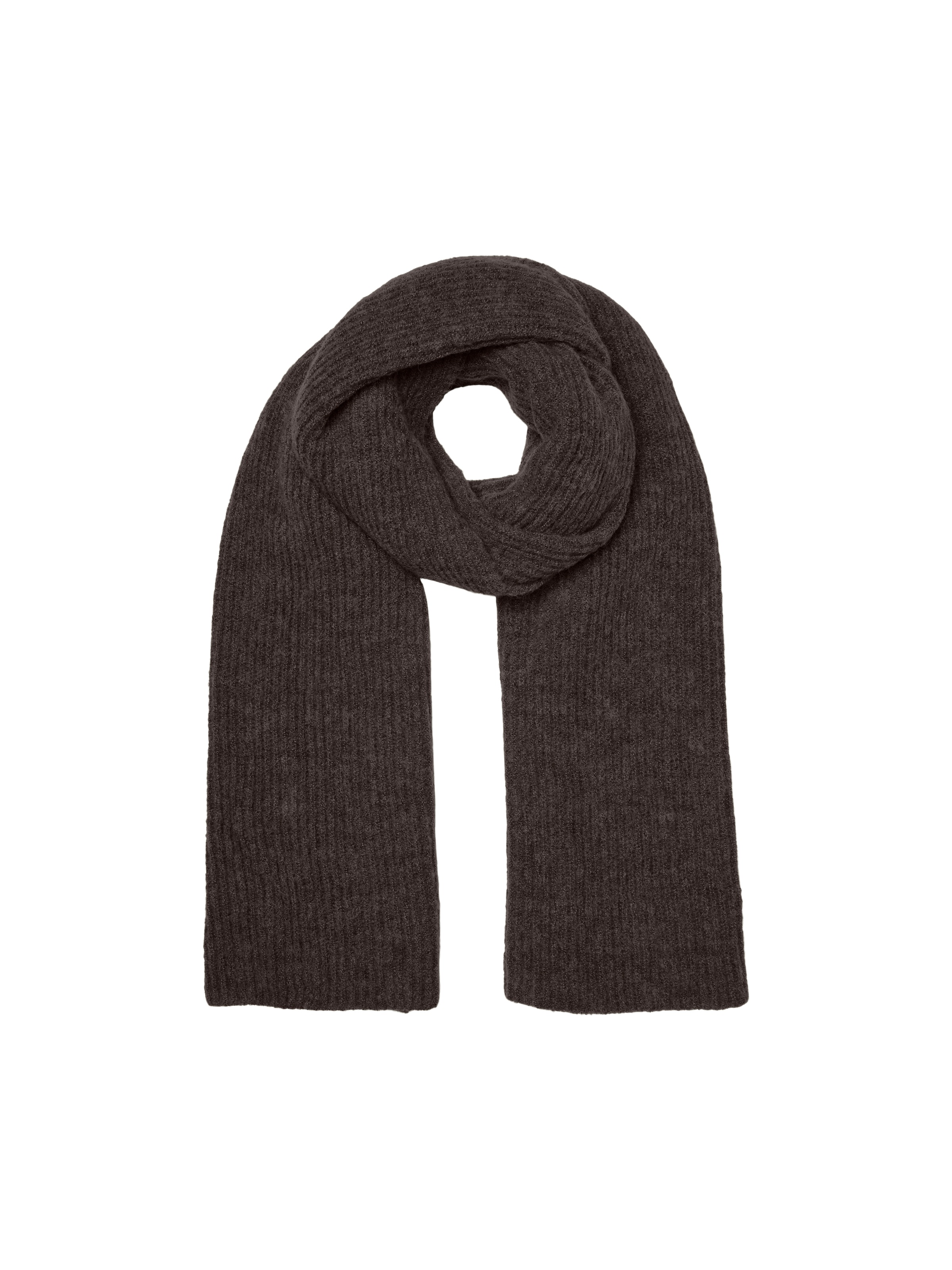 Vero Moda, Damen, »VMGILA RIB SCARF NOOS«, Chocolate Torte Detail:Black melange, Chocolate Torte Detail:Black melange, Wärmender Schal von Vero Moda