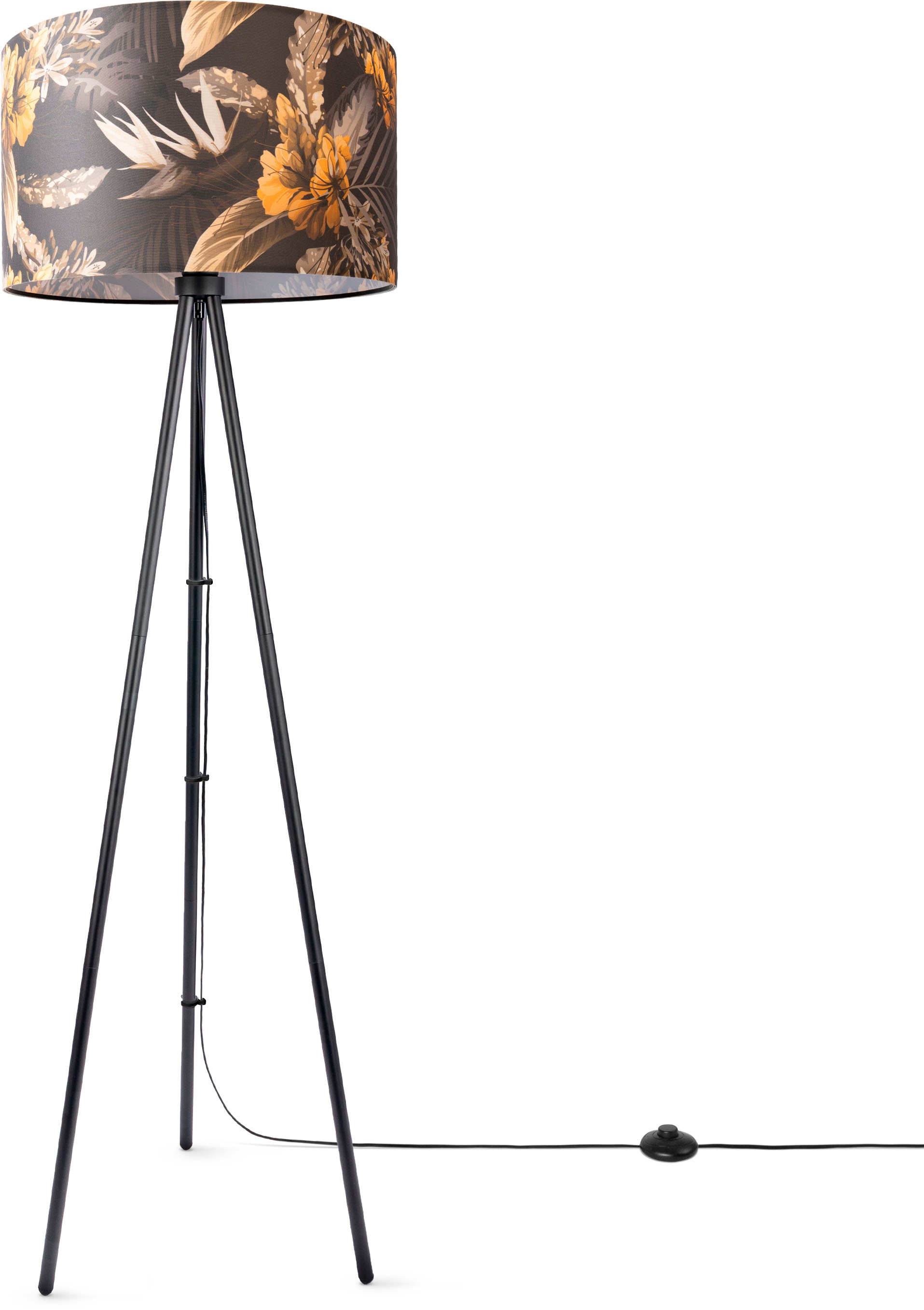 Modern Stativ Flower«, XXL Standleuchte Stoffschirm Stehlampe mit Blumen Jahren Garantie Floral Paco kaufen Dreibein 3 »Trina Home Rund online |