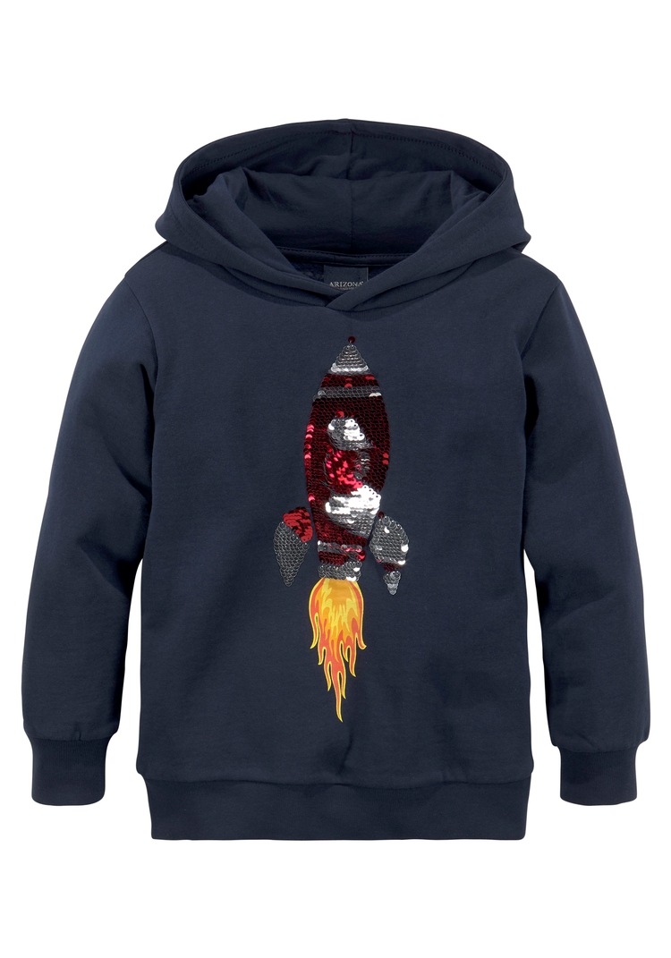 Kapuzensweatshirt, mit Rakete aus Wendepailletten