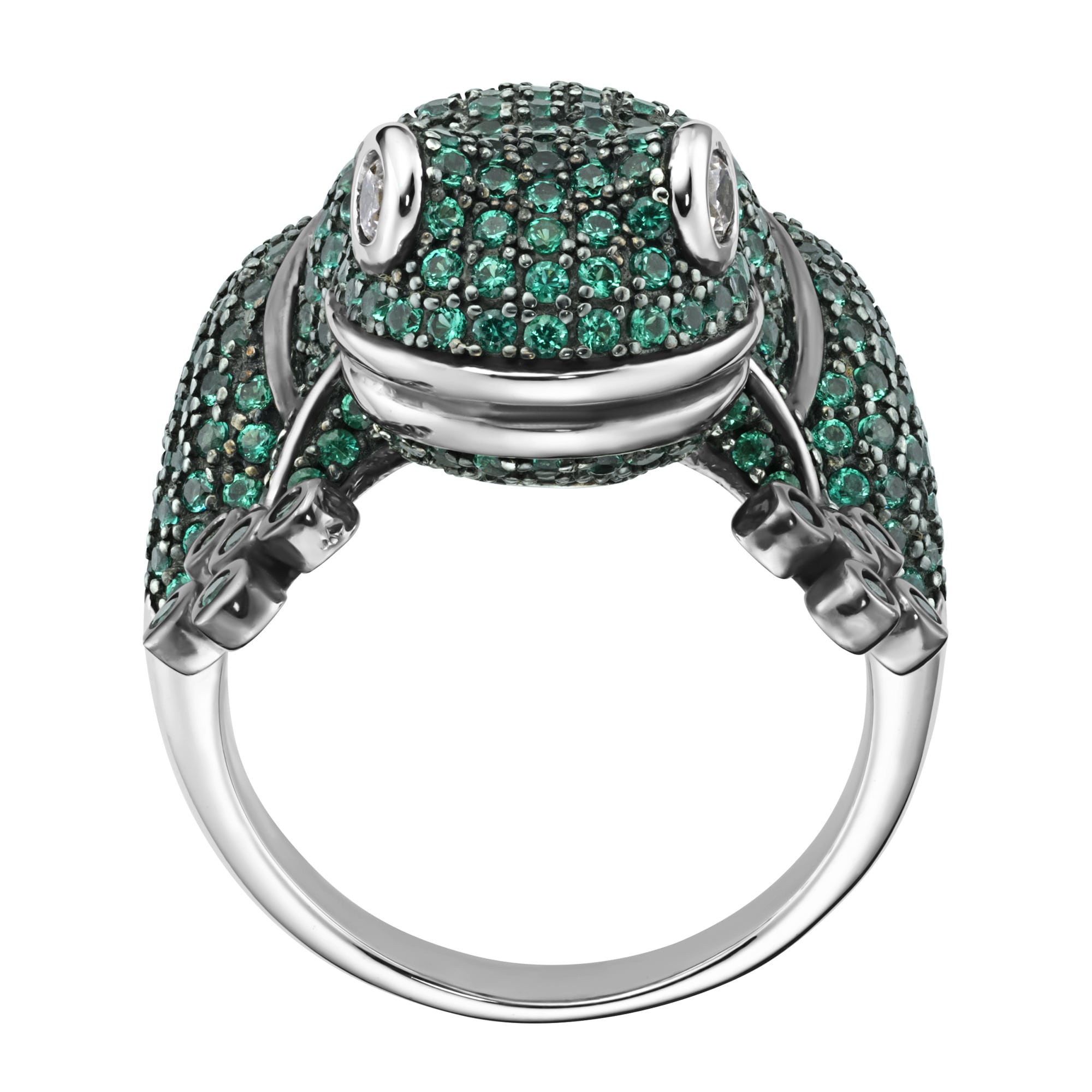 GIORGIO MARTELLO MILANO Silberring »Ring Frosch mit weißen und grünen Ziersteinen, Silber 925«