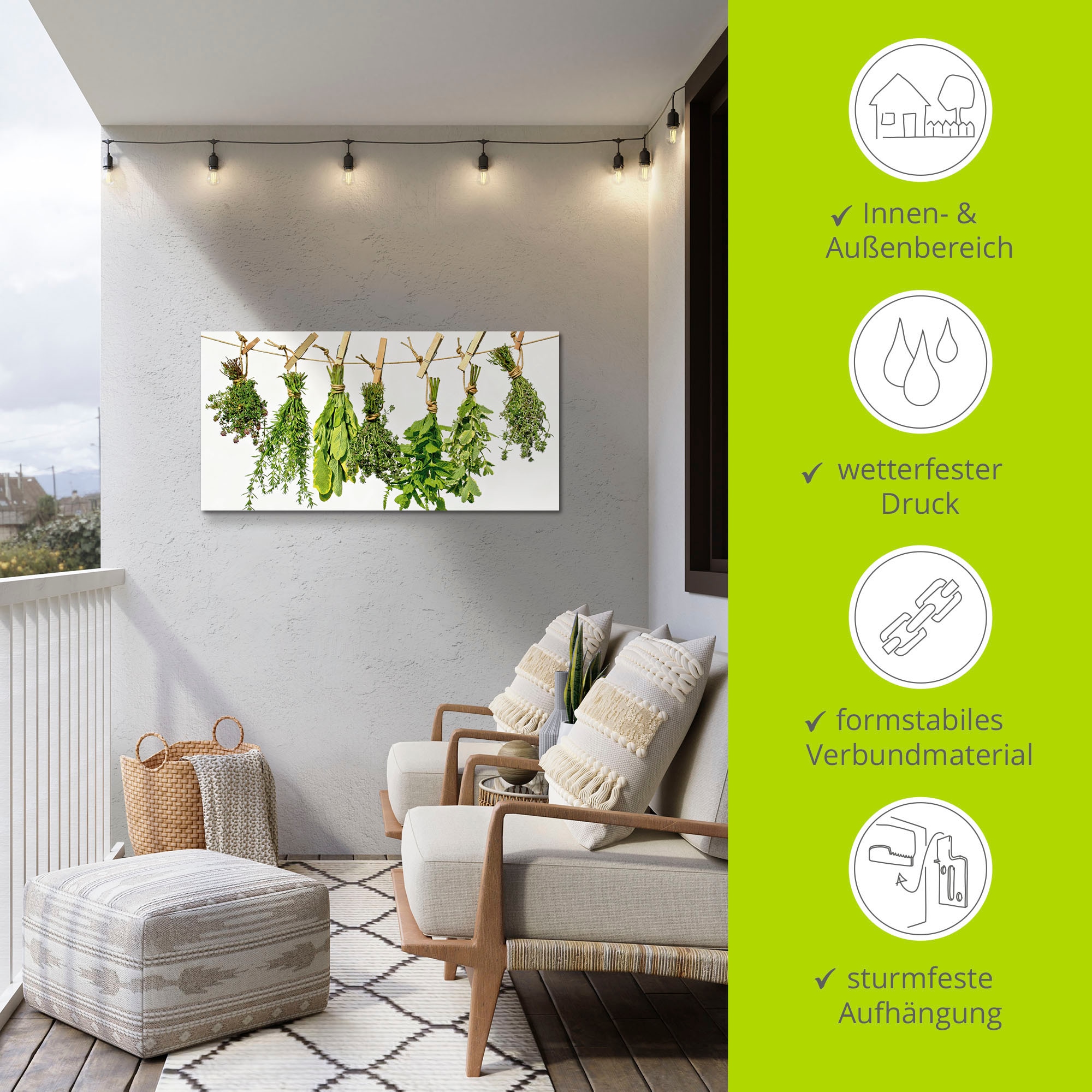 Artland Wandbild »Kräuter« Pflanzen 1 Stk. tlg. als Alubild, Leinwandbild in verschied. Größen