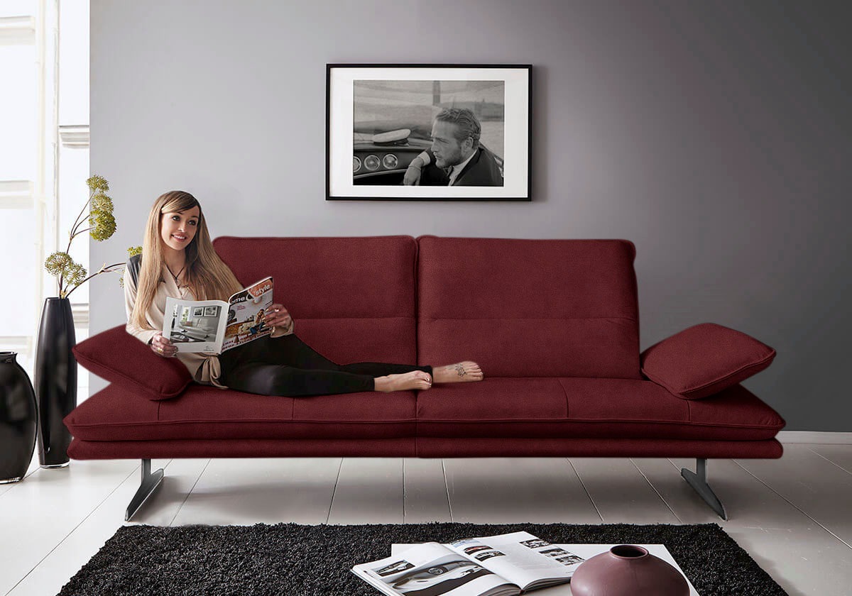 W.SCHILLIG 2,5-Sitzer »broadway Designsofa mit hohem Sitzkomfort«, Sitztiefenverstellung, Kopfteil- & Seitenteilverstellung, Breite 236cm
