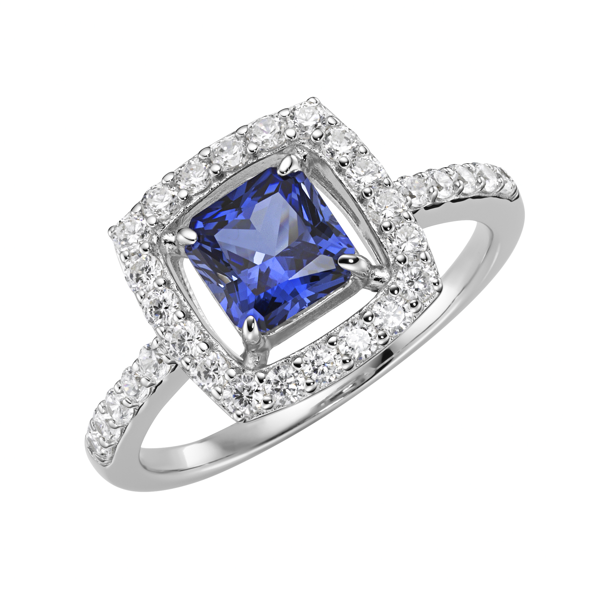 GIORGIO MARTELLO MILANO Silberring »Ring in blau, fuchsia oder lila, Zirkonia weiß, Silber 925«