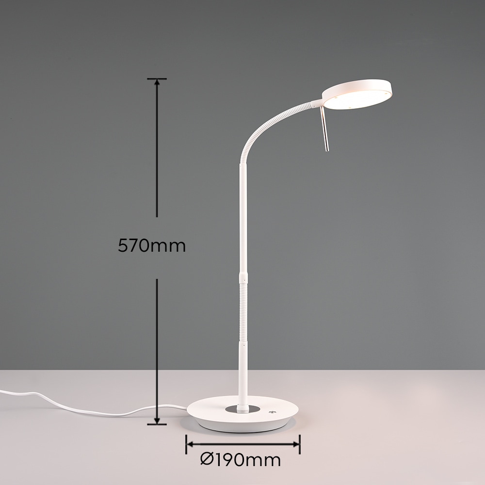 TRIO Leuchten LED Tischleuchte »MONZA, Tischlampe mit Sensordimmer Lichtfarbe einstellbar 2300-4000K«, 1 flammig, Leuchtmittel LED-Board | LED fest integriert, Leuchtenkopf flexibel verstellbar Memoryfunktion Höhe 57-74 cm