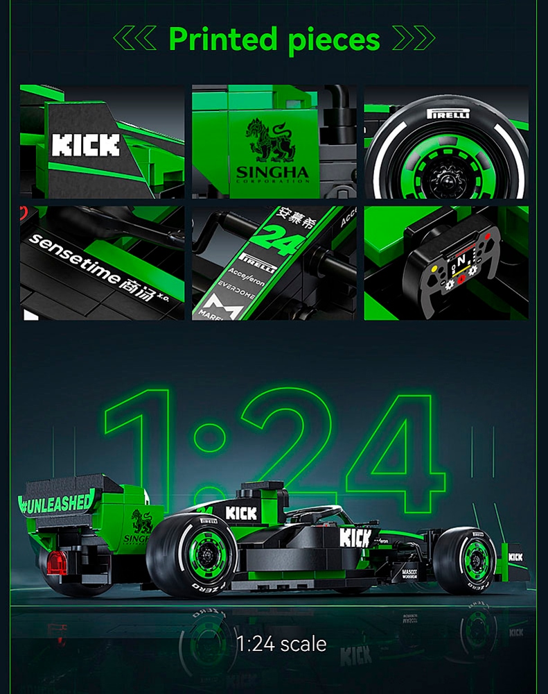 Jamara Konstruktions-Spielset »CaDA, Bricks,KICK Sauber F1® Team C44 - 2024 grün (402861)«