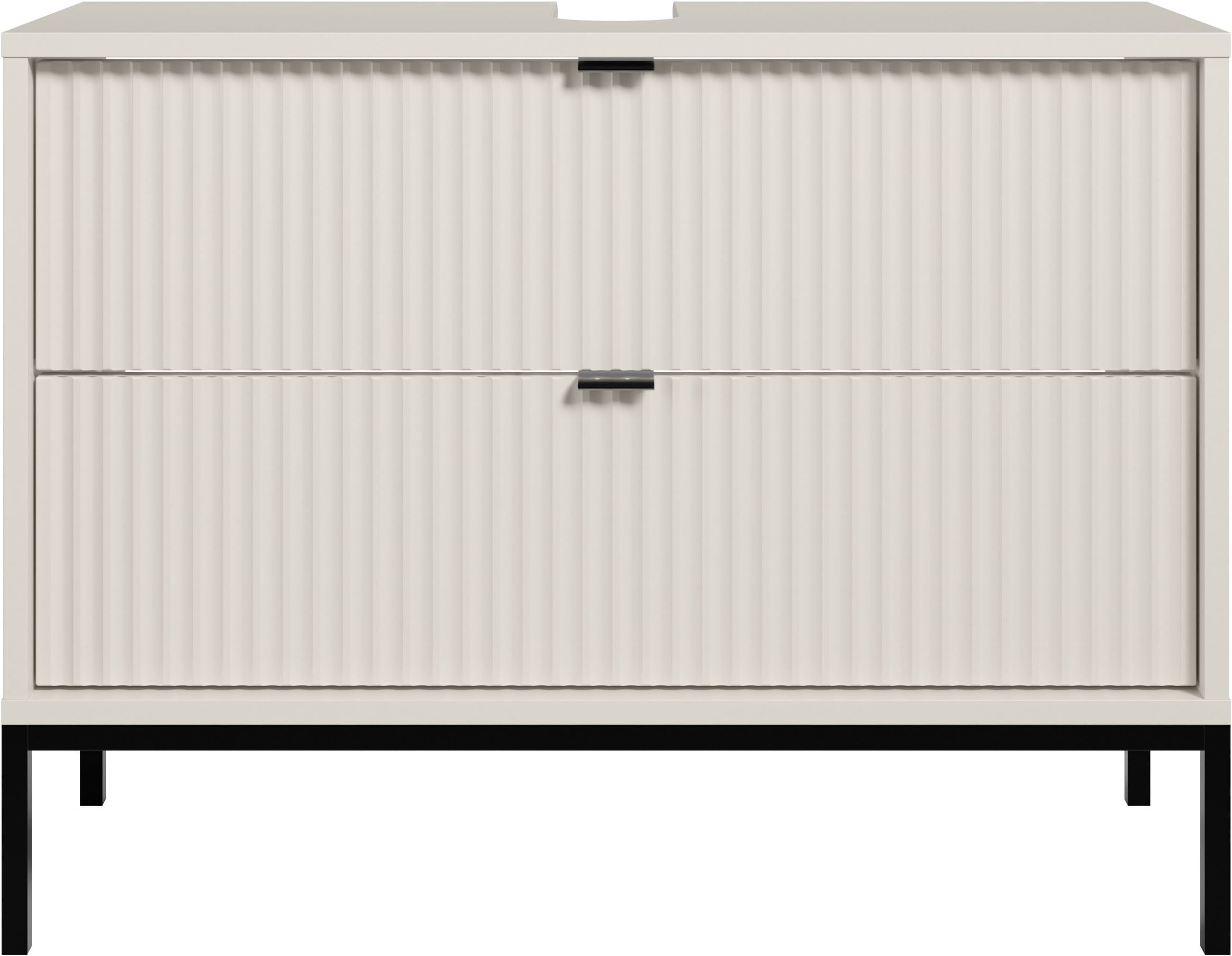 BASIC by Balculina Waschbeckenunterschrank »Lucera BxHxT 80x60x32 cm« 1 Stk. tlg. Breite 80cm, Unterflurauszug, Metallfüße