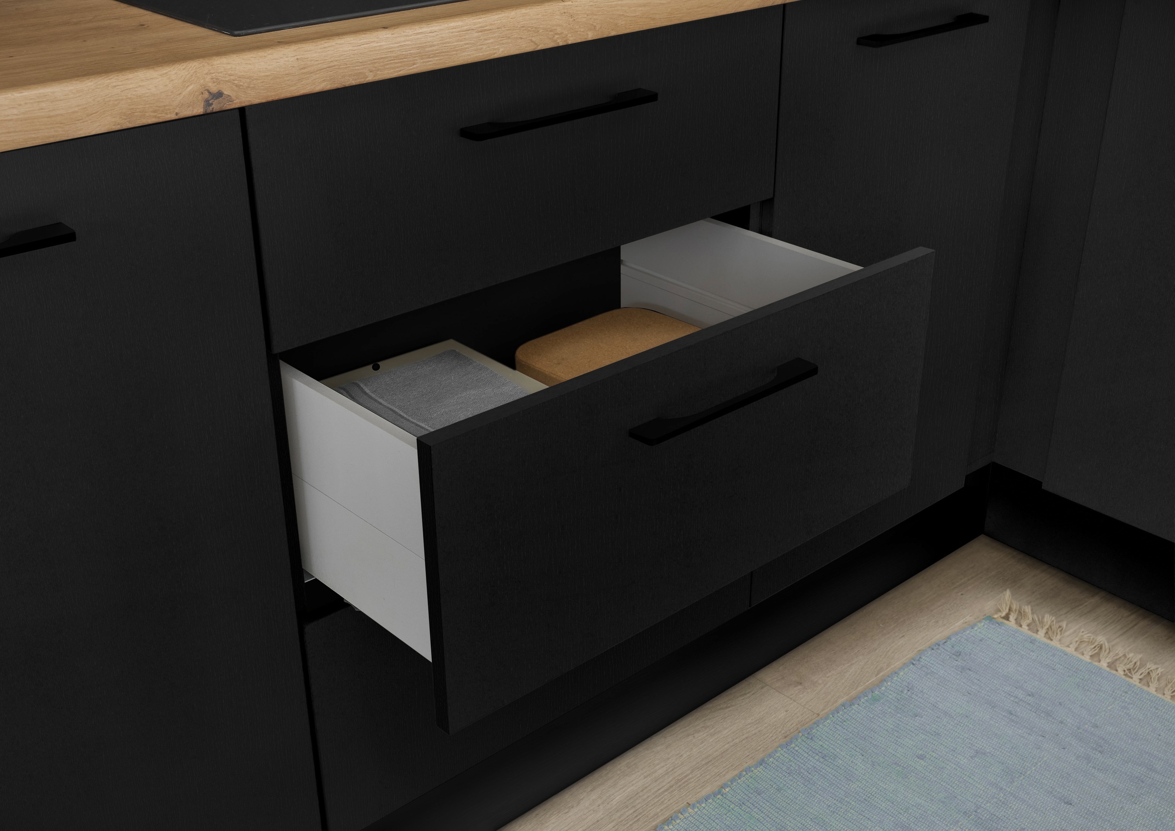 BASIC by Balculina Küchenzeile »Turin«, Breite 370 cm, wahlweise mit E-Geräten