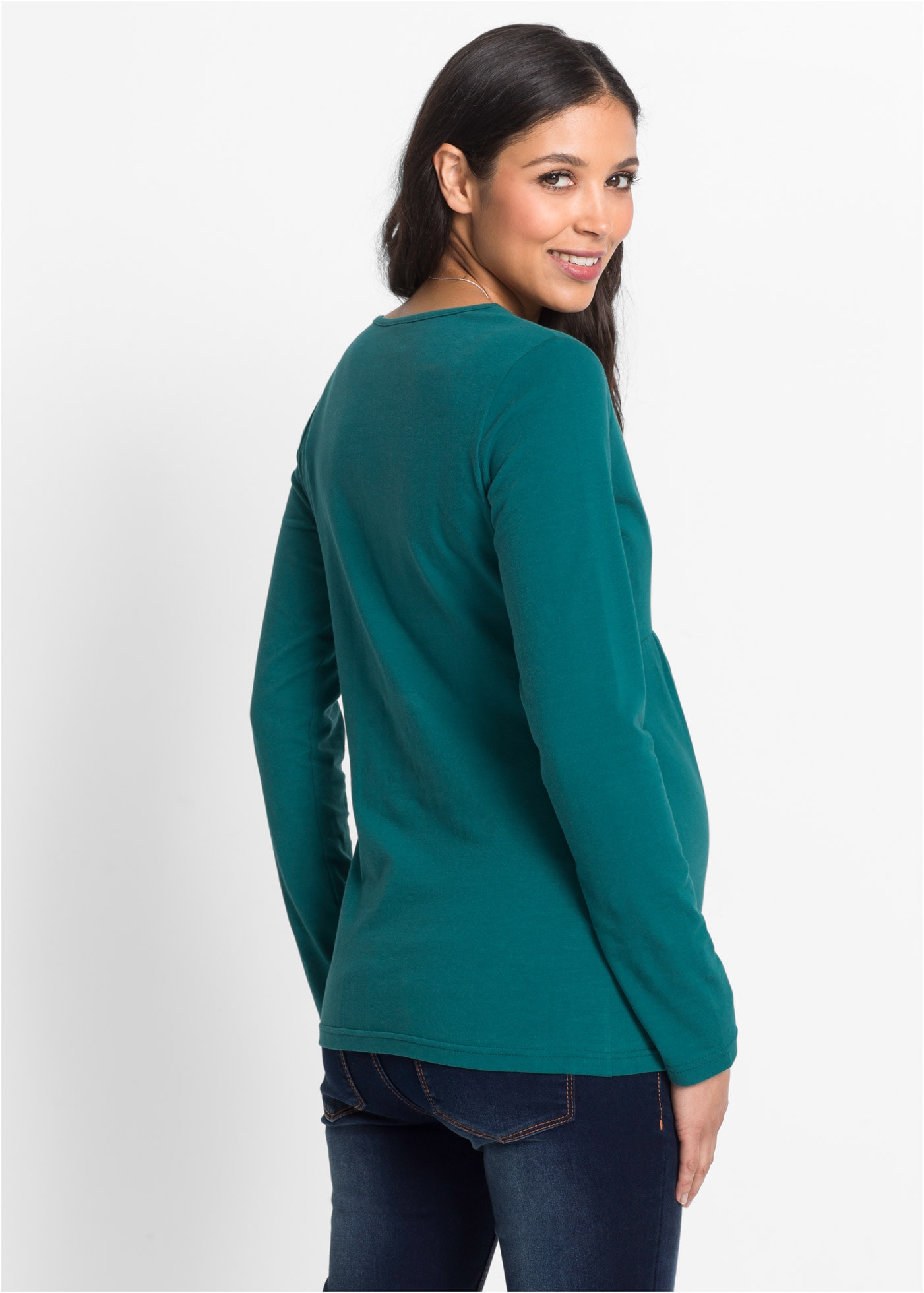 bonprix Stillshirt bequeme Passform, Wickelschnitt, 2-in-1 Umstands- und Stillfunktion