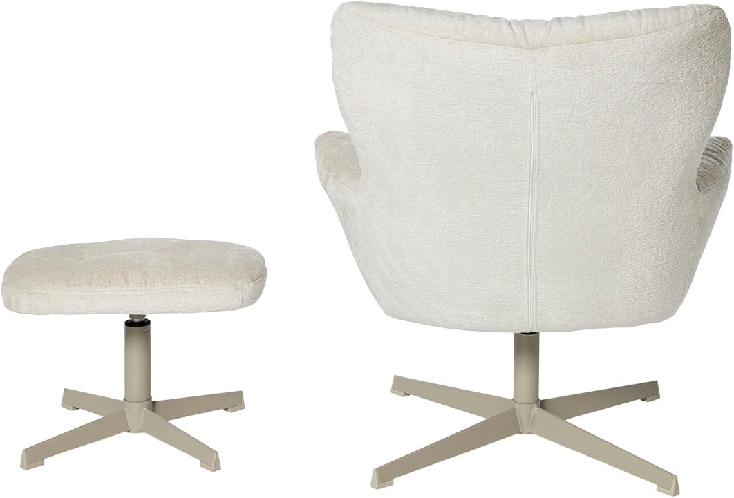 Jahnke Sessel »LOUNGE COSY TWIST PLUS« Loungesessel inkl. Hocker, bequeme Polsterung & Armlehnen, drehbar