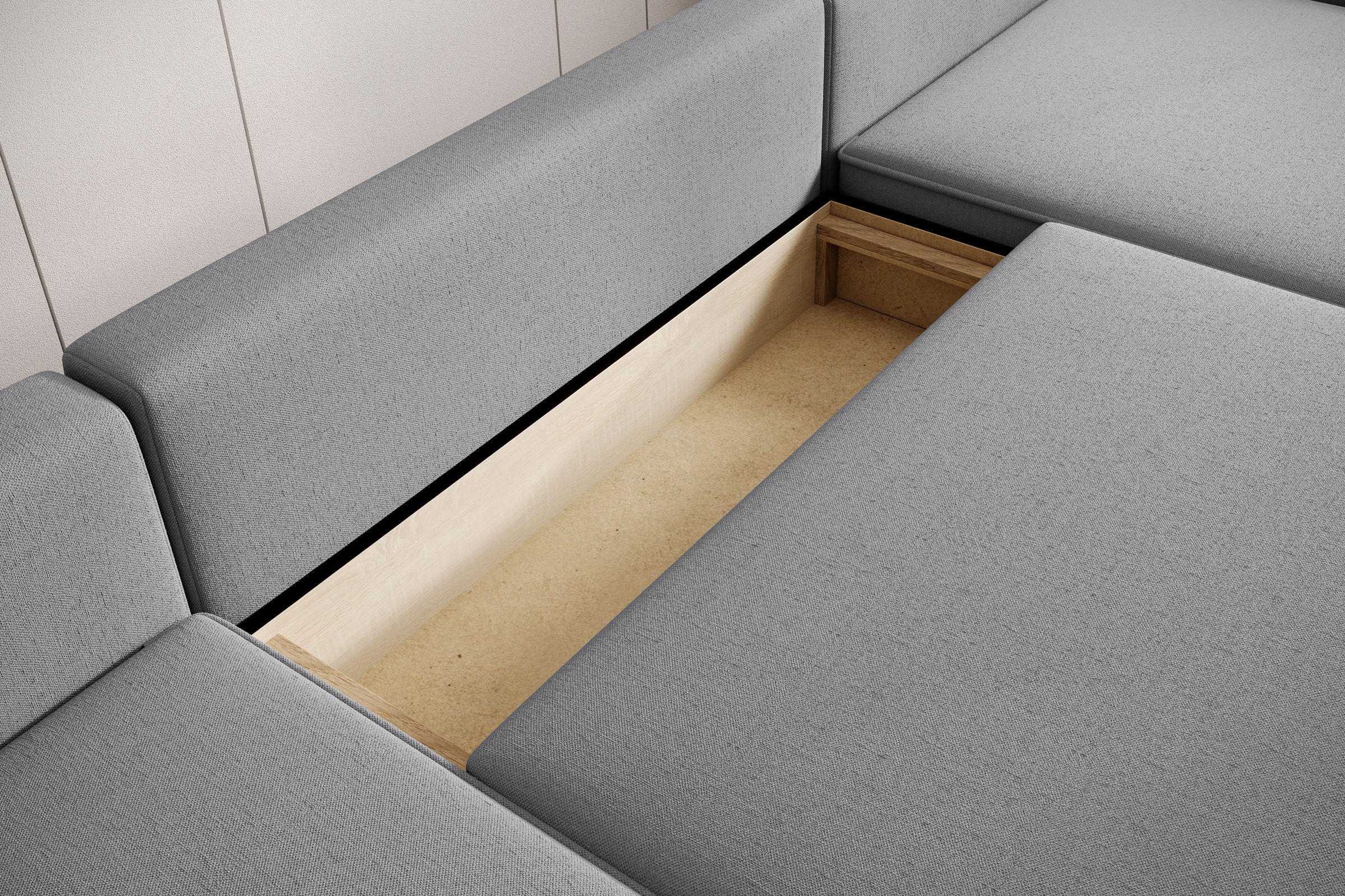 TRENDMANUFAKTUR Wohnlandschaft »Challenge, Schlafsofa mit Bettkasten, Couch in U-Form, Breite 333 cm«, XXL Sofa mit Bettkasten & Schlaffunktion, auch in trendigem Cordstoff