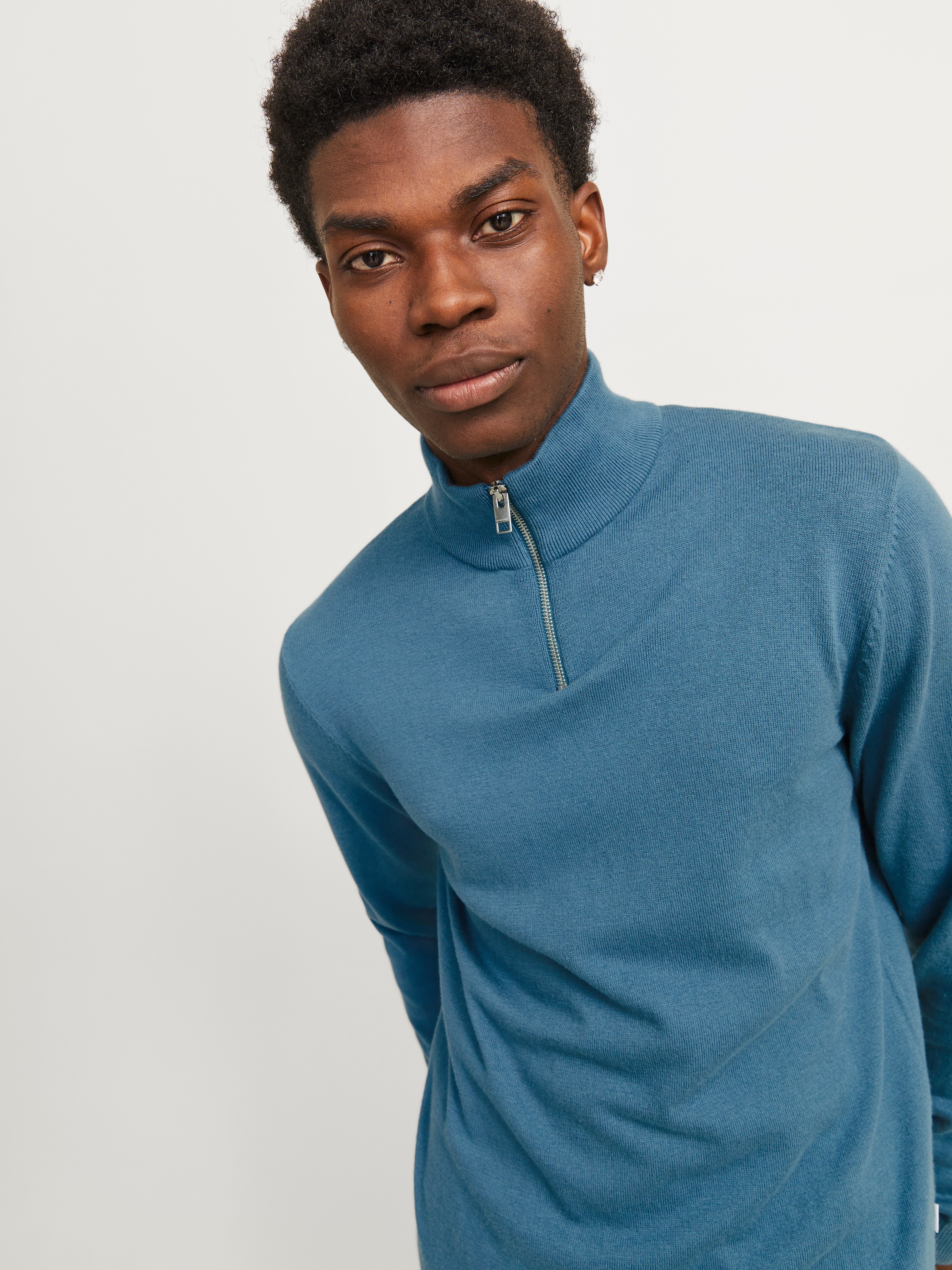 Jack & Jones Troyer »JJEEMIL KNIT HALF ZIP NOOS«, mit Rippbündchen