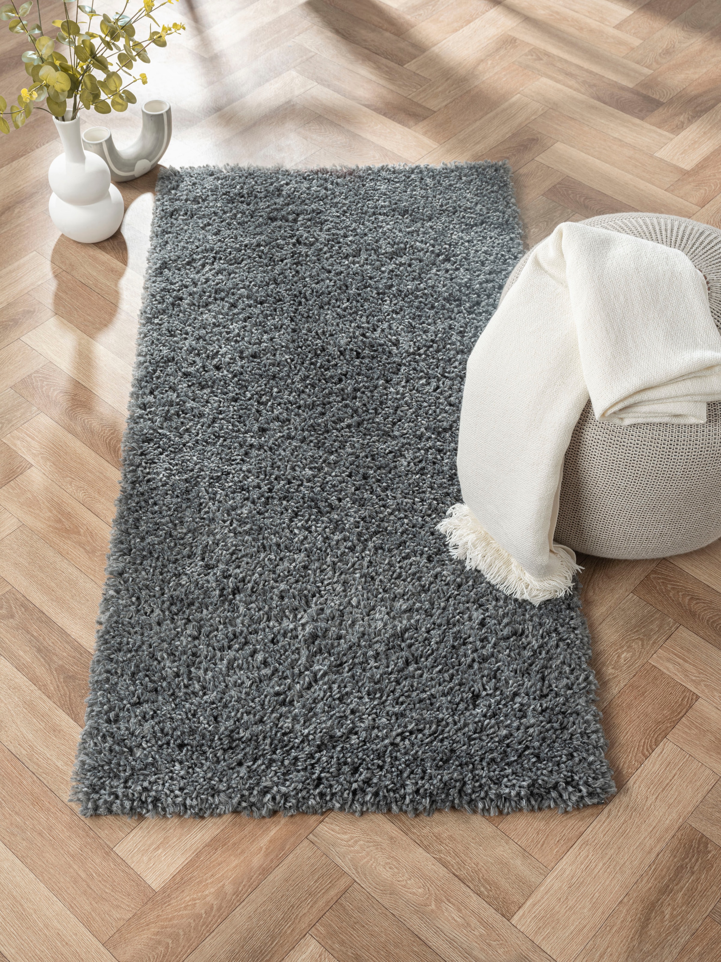 Myflair Möbel & Accessoires Hochflor-Teppich »My Shaggy«, rechteckig, Shaggy, Uni-Farben, leicht glänzend, Microfaser, extra flauschig