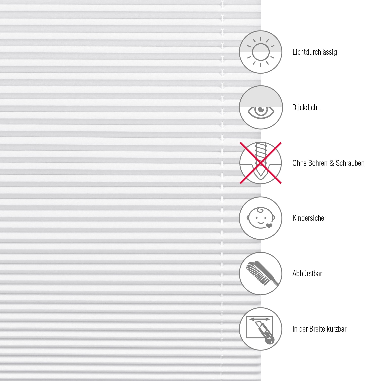 GARDINIA Plissee »EASYFIX  mit 2 Bedienschienen« Lichtschutz ohne Bohren verspannt in der Breite kürzbar