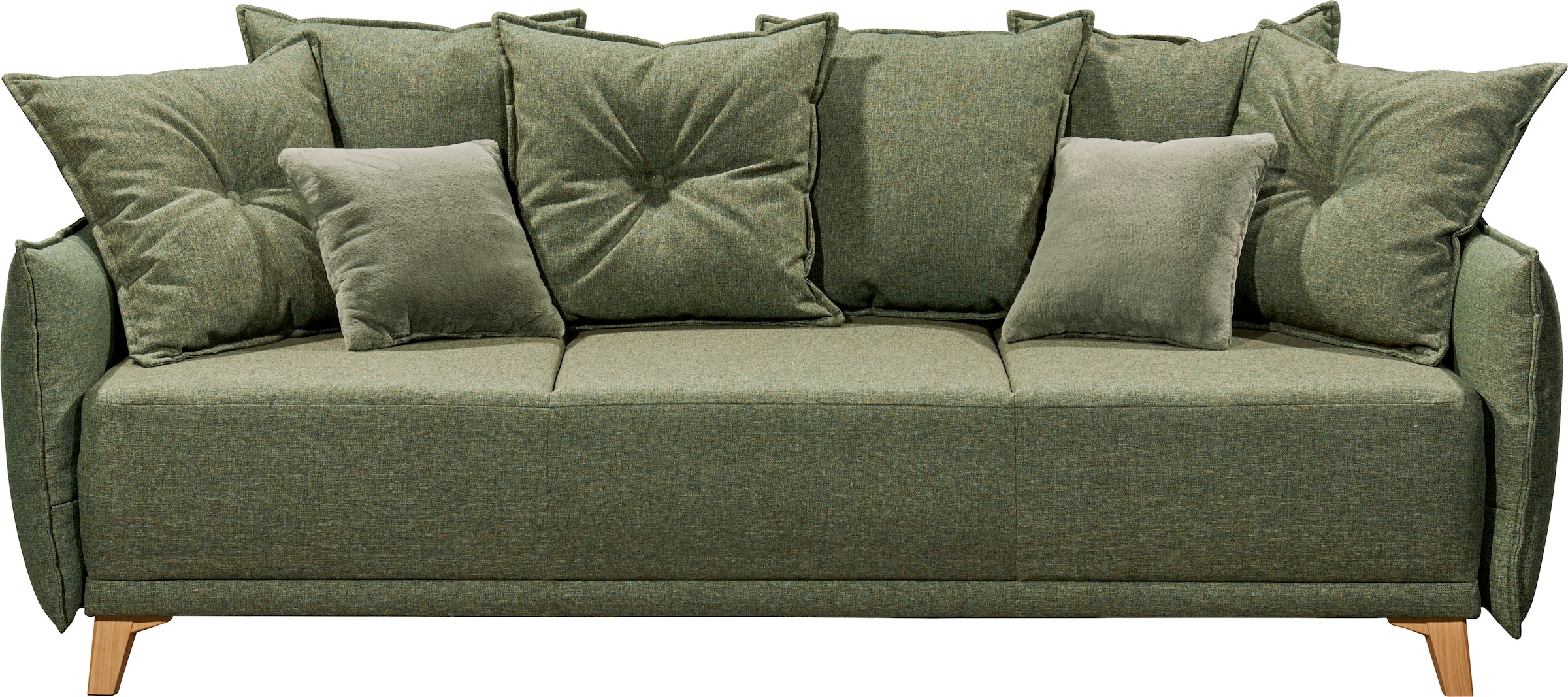 ED EXCITING DESIGN Schlafsofa »Pamplona«, mit Bettfunktion, Bettkasten, Rücken- und Zierkissen, frei im Raum